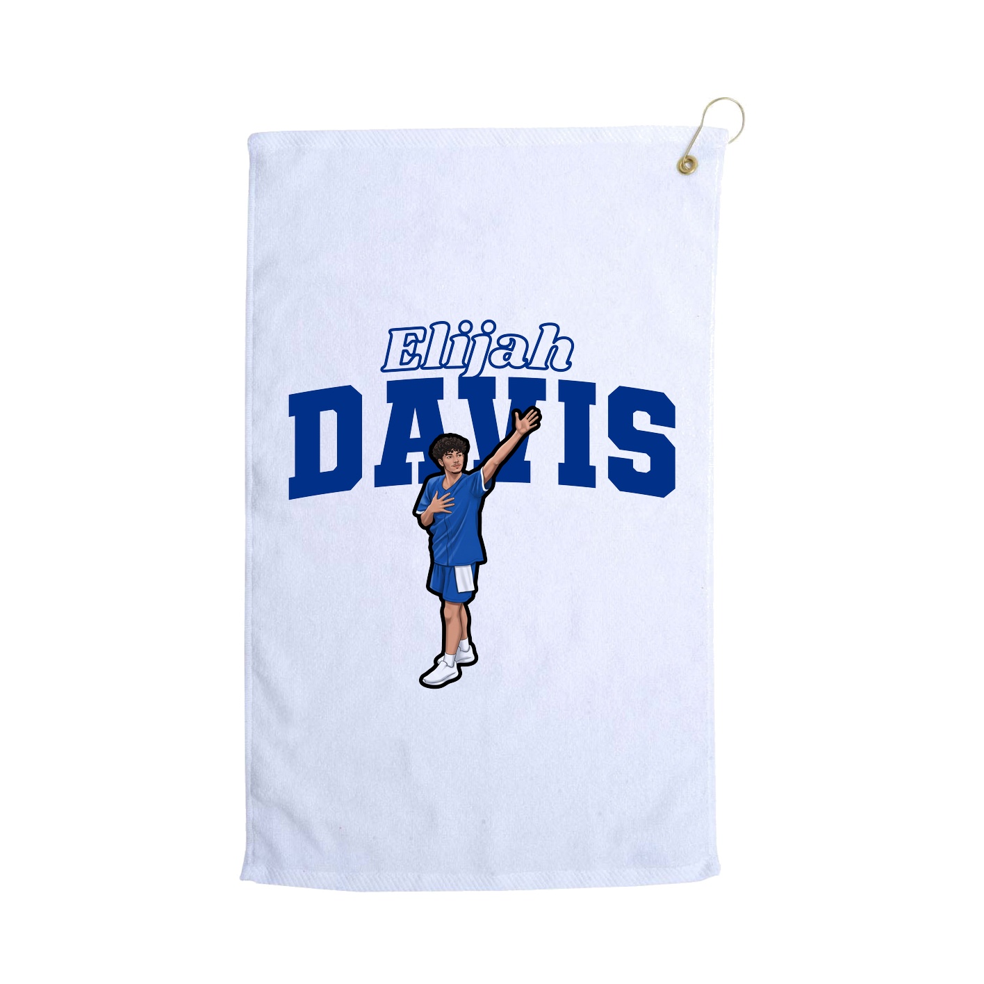Golf Towel — Name Arch in White