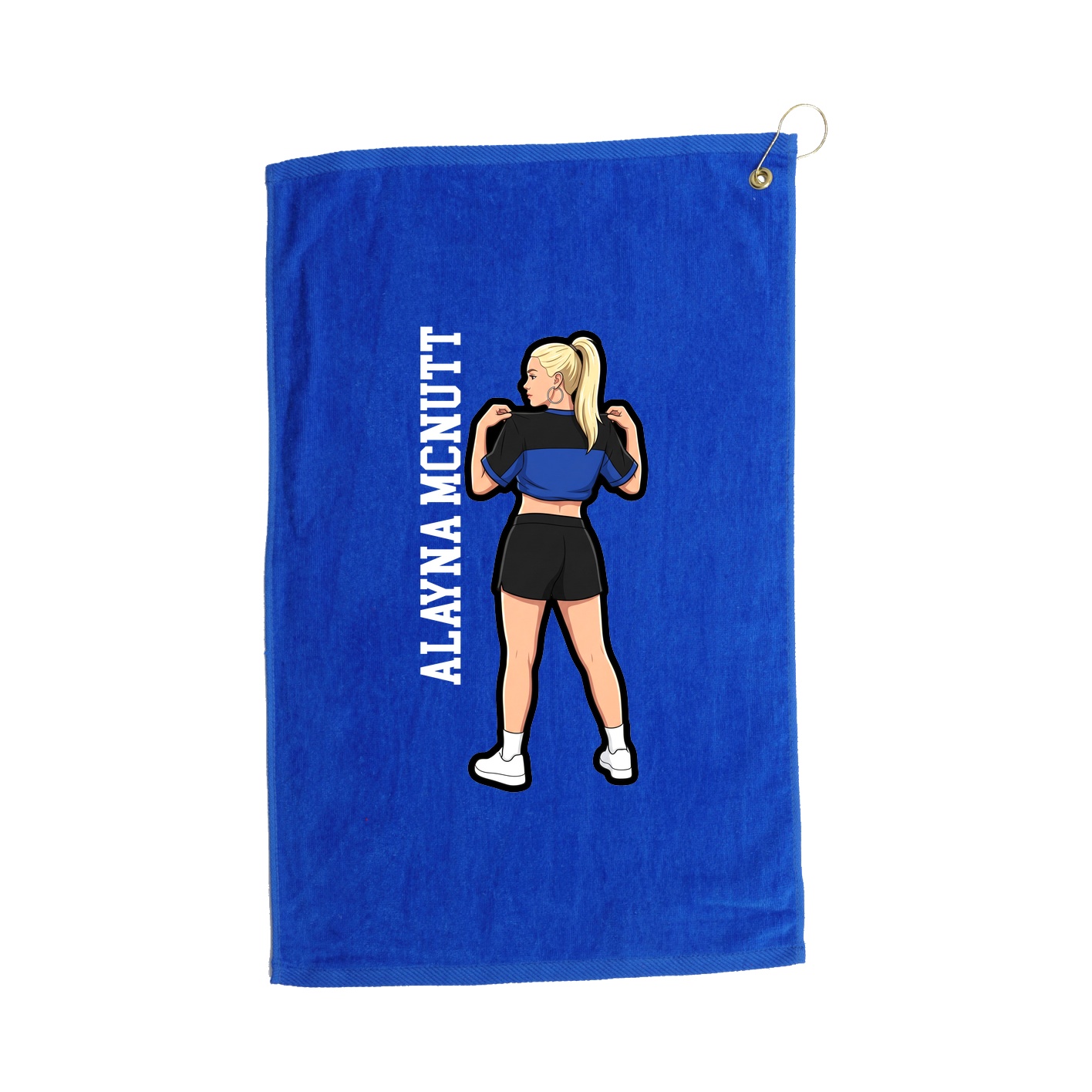 Golf Towel — Name Vertical in Royal