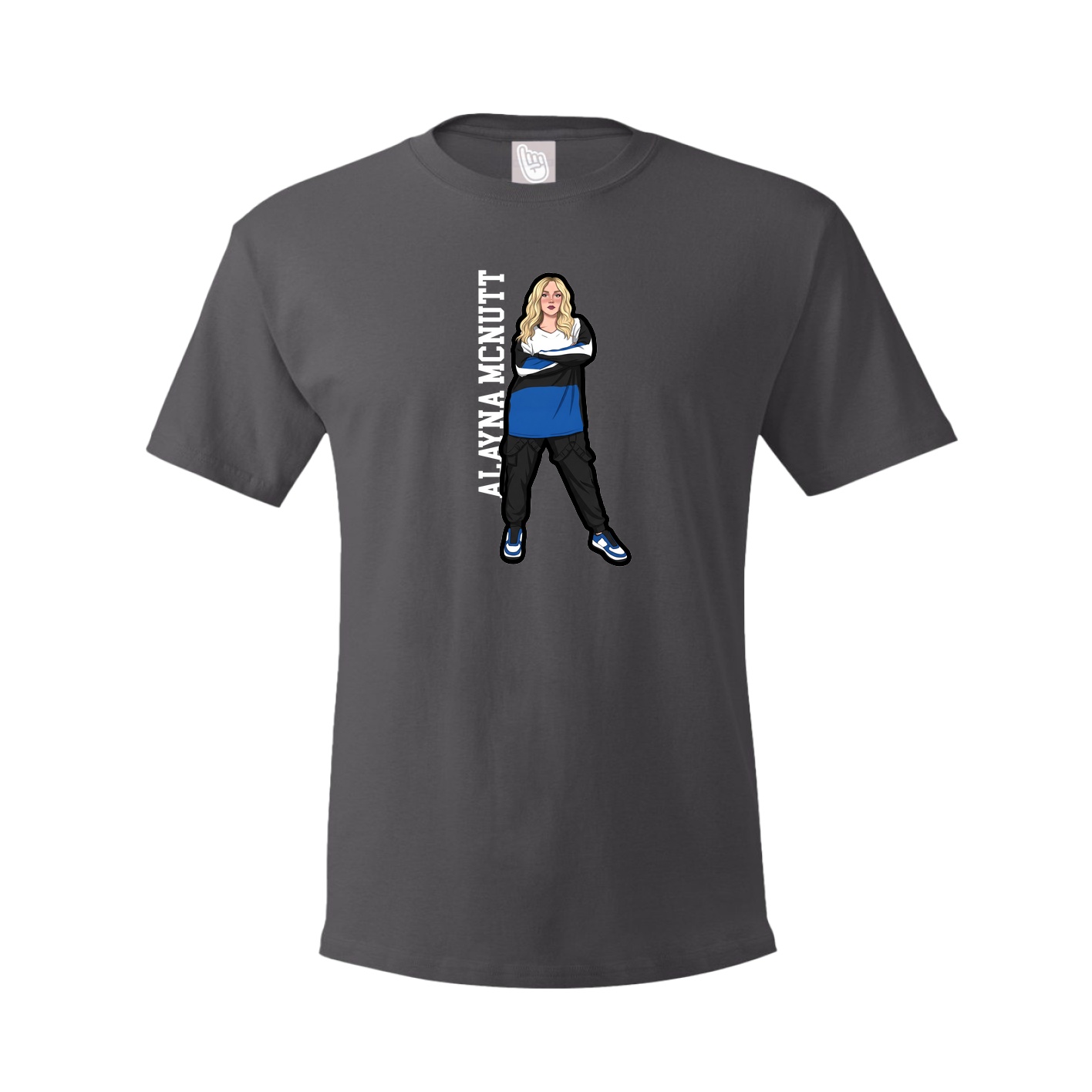 Tee — Name Vertical in Grey
