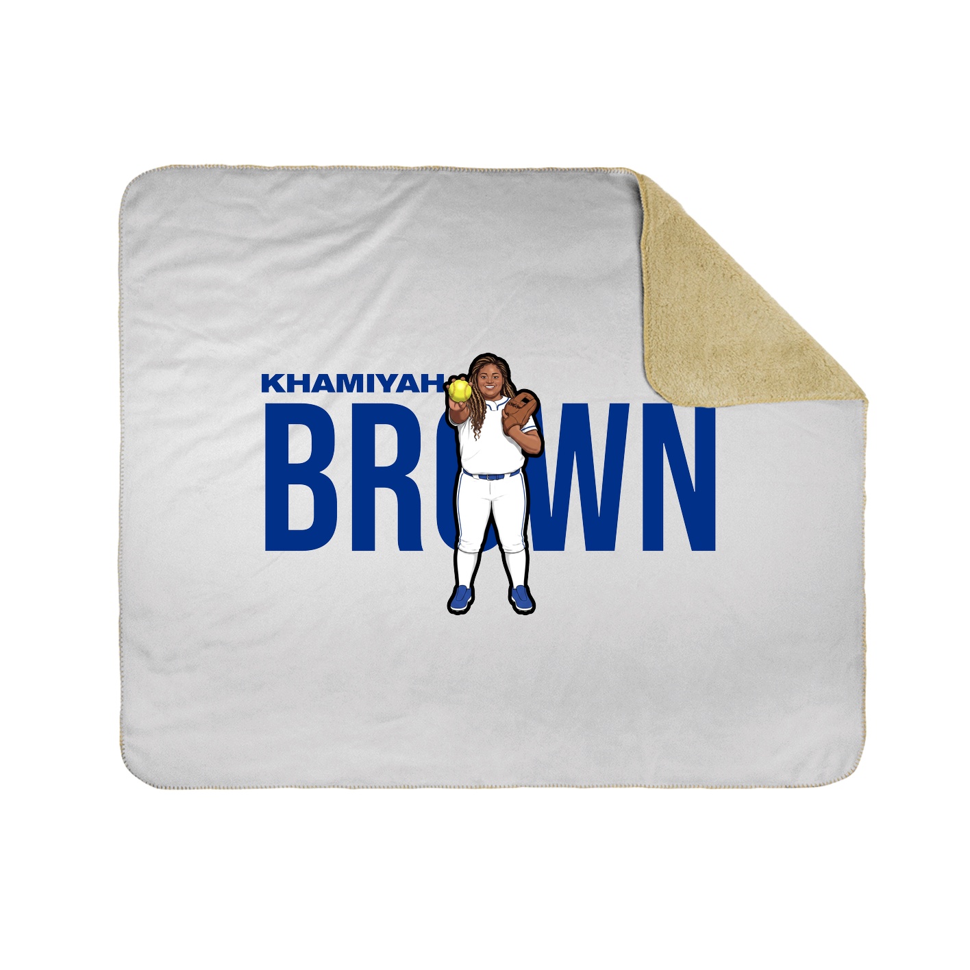 Throw Blanket — Player Name in White