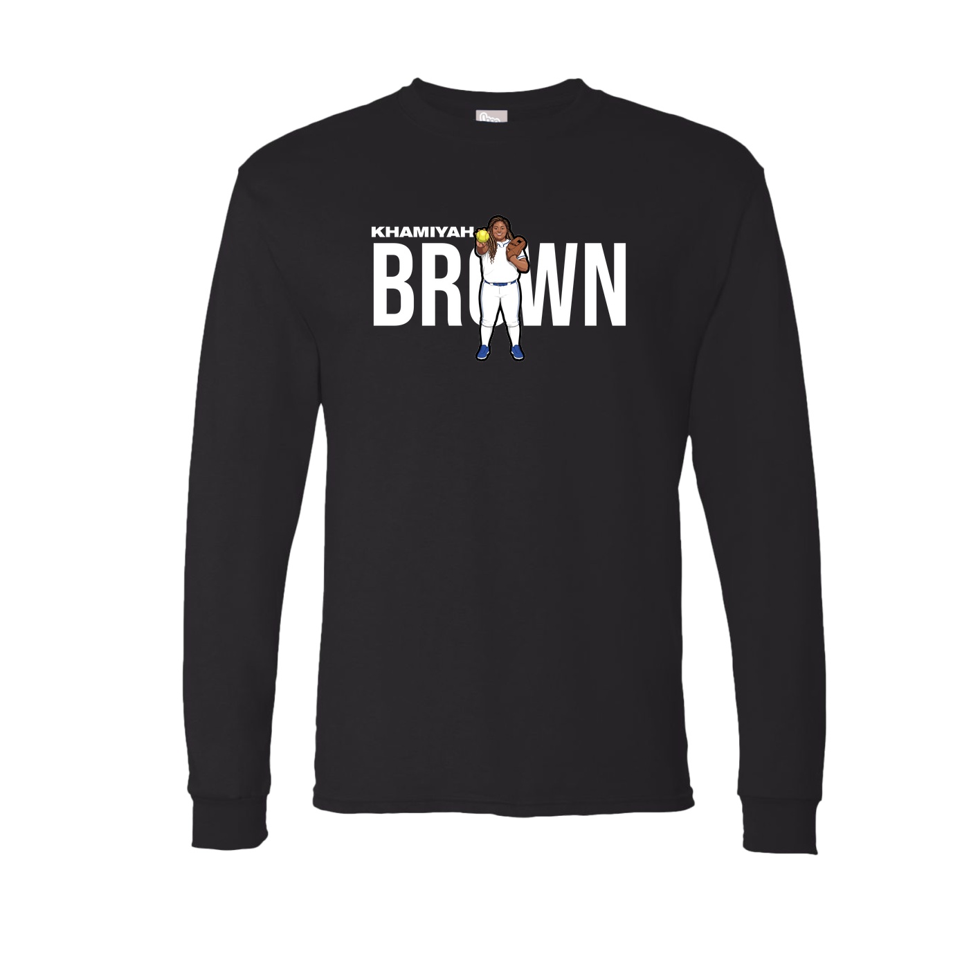 Long Sleeve Tee — Player Name in Black