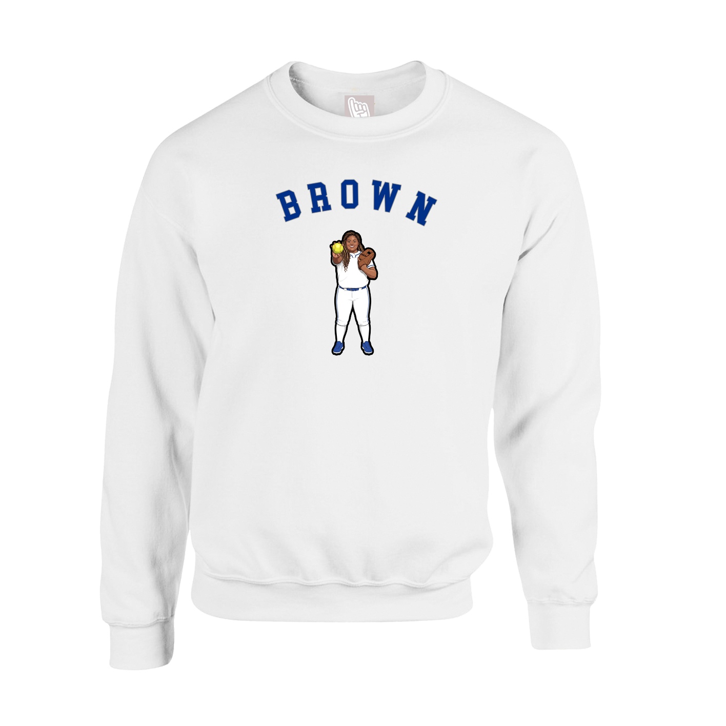 Fleece Crew — Shirsey Arch in White