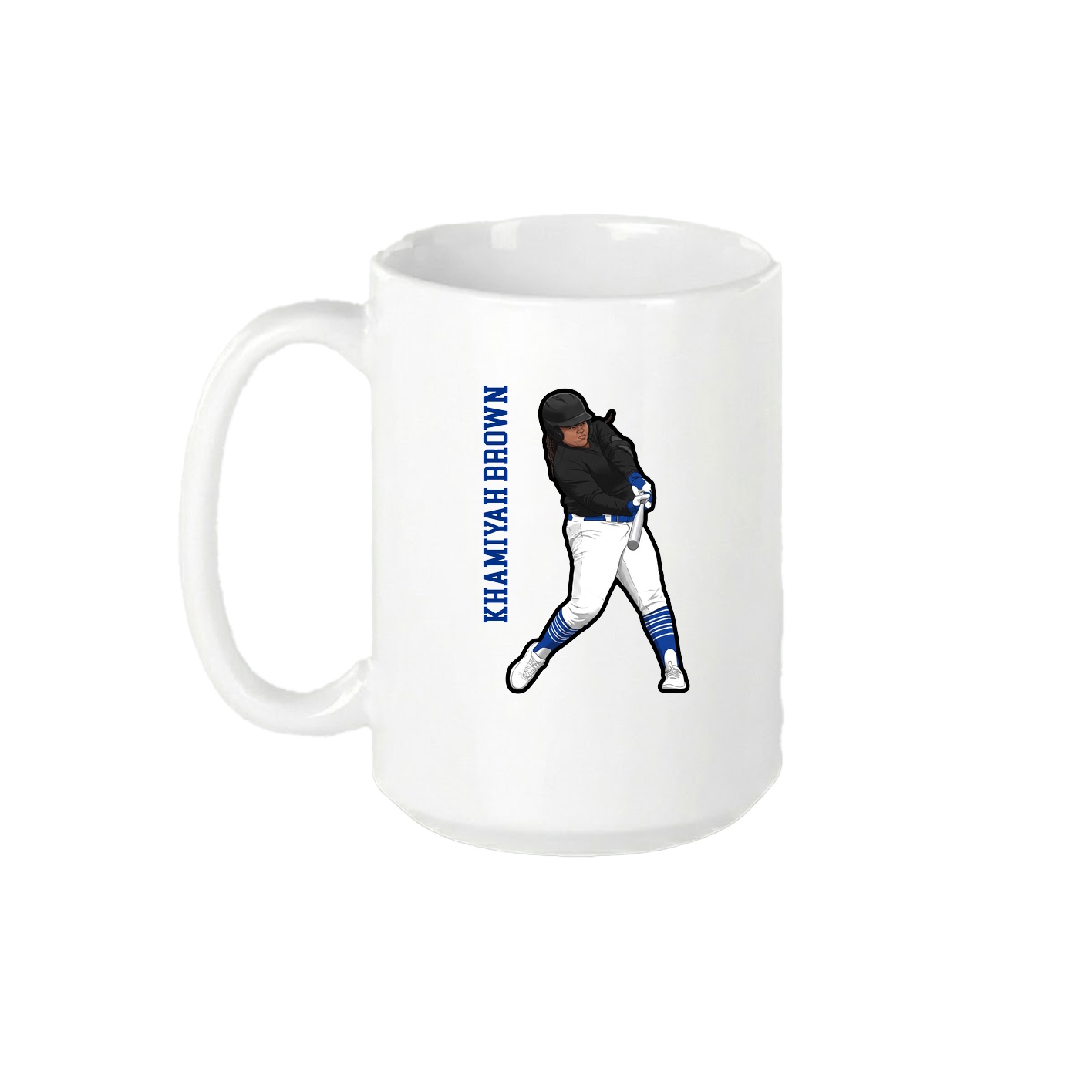 15oz Coffee Mug — Name Vertical in White