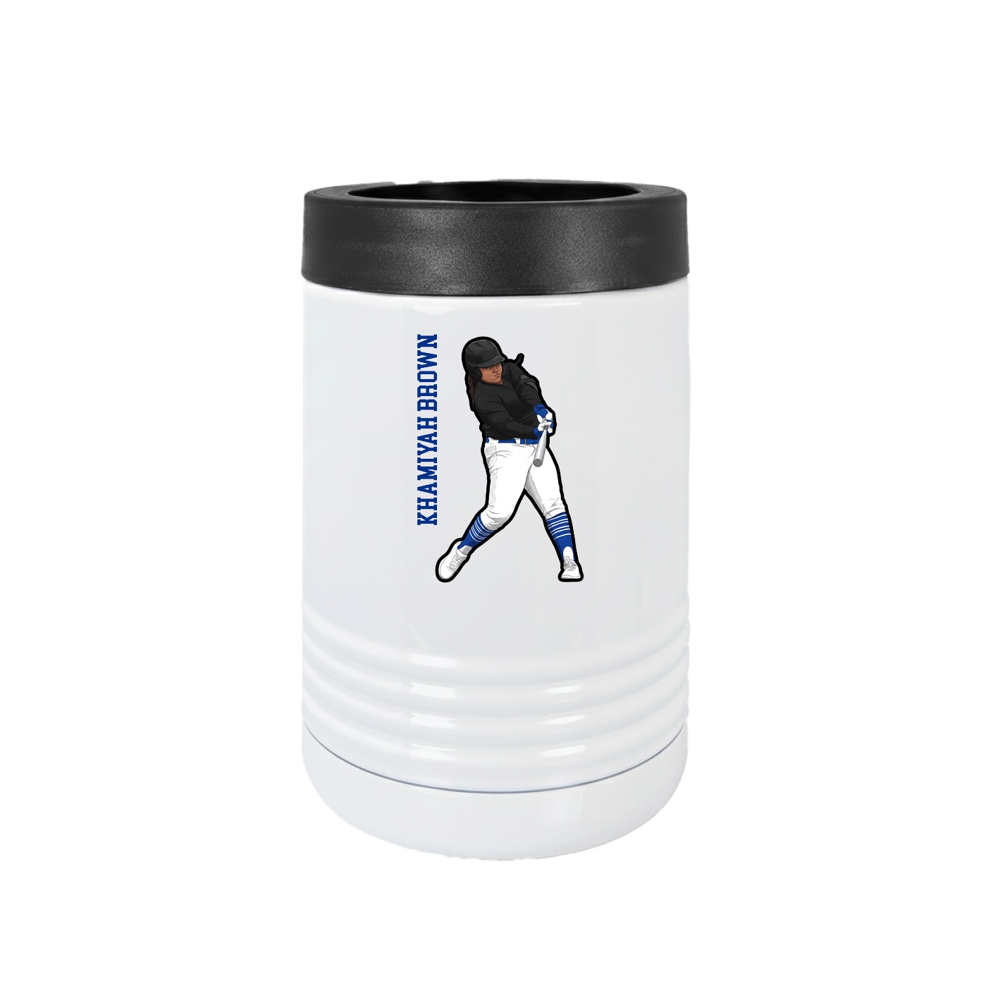 Beverage Holder — Name Vertical in White