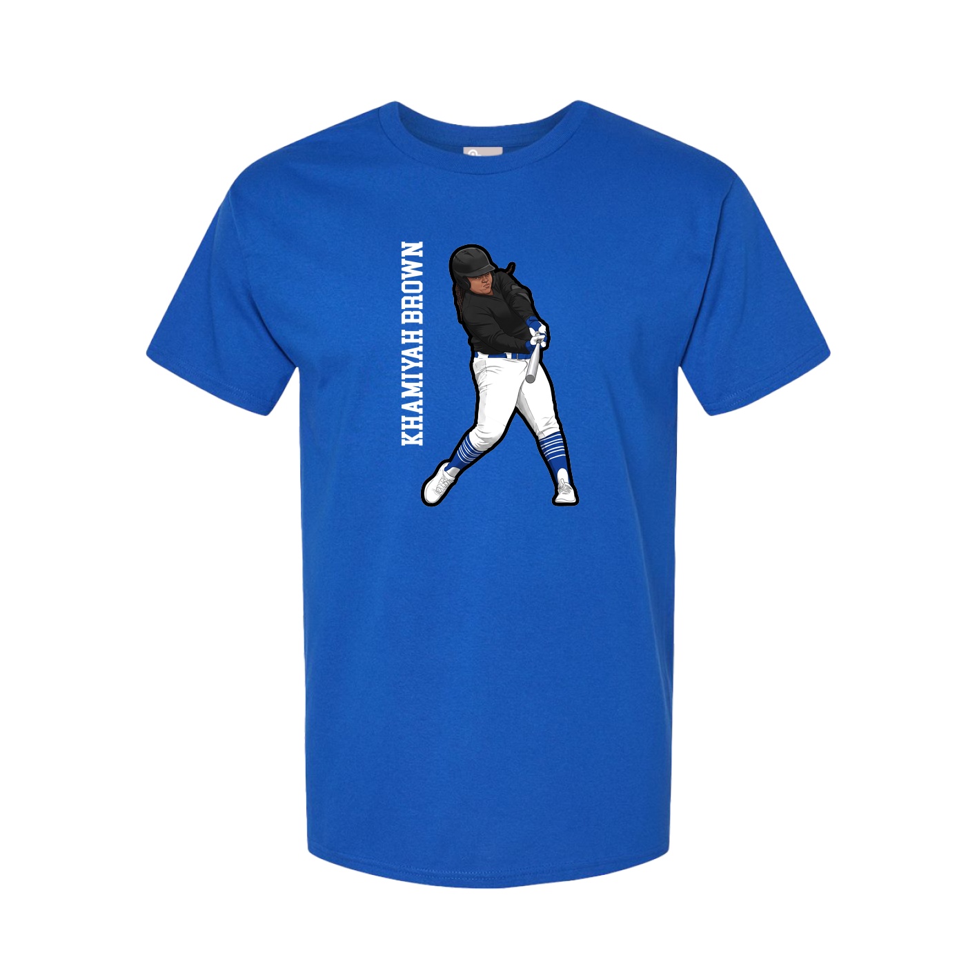 Youth Tee — Name Vertical in Royal