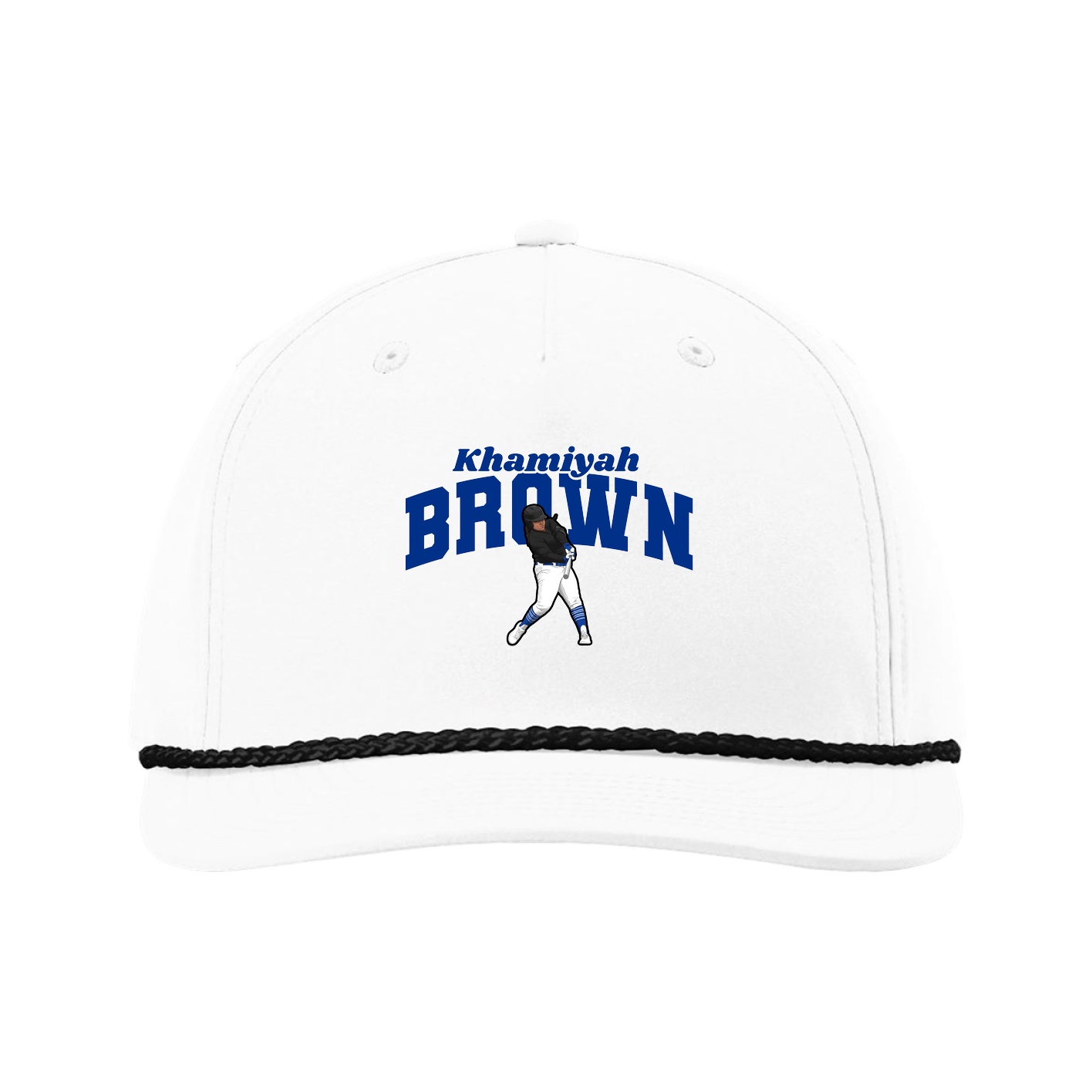 Five-Panel Classic Rope Cap — Signature Arch in White