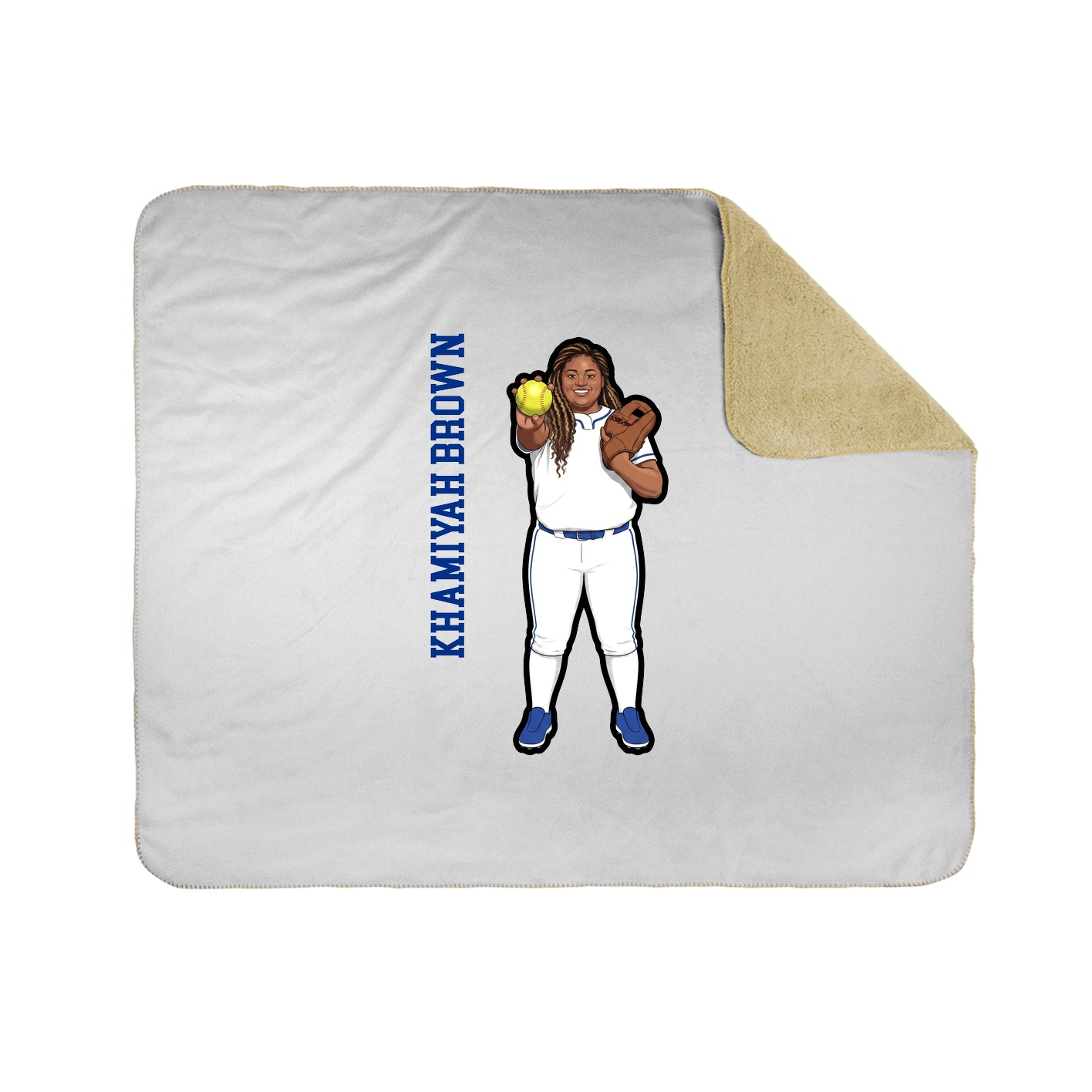 Throw Blanket — Name Vertical in White