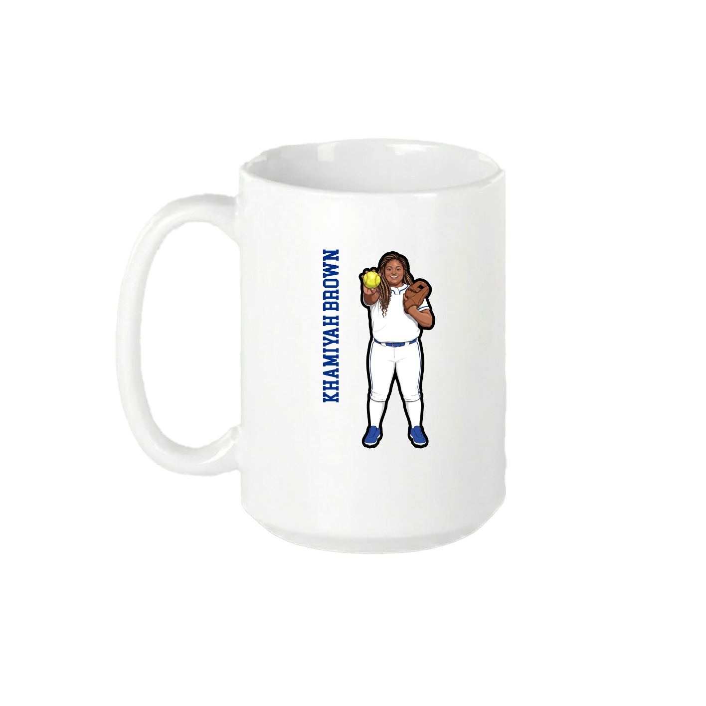 15oz Coffee Mug — Name Vertical in White