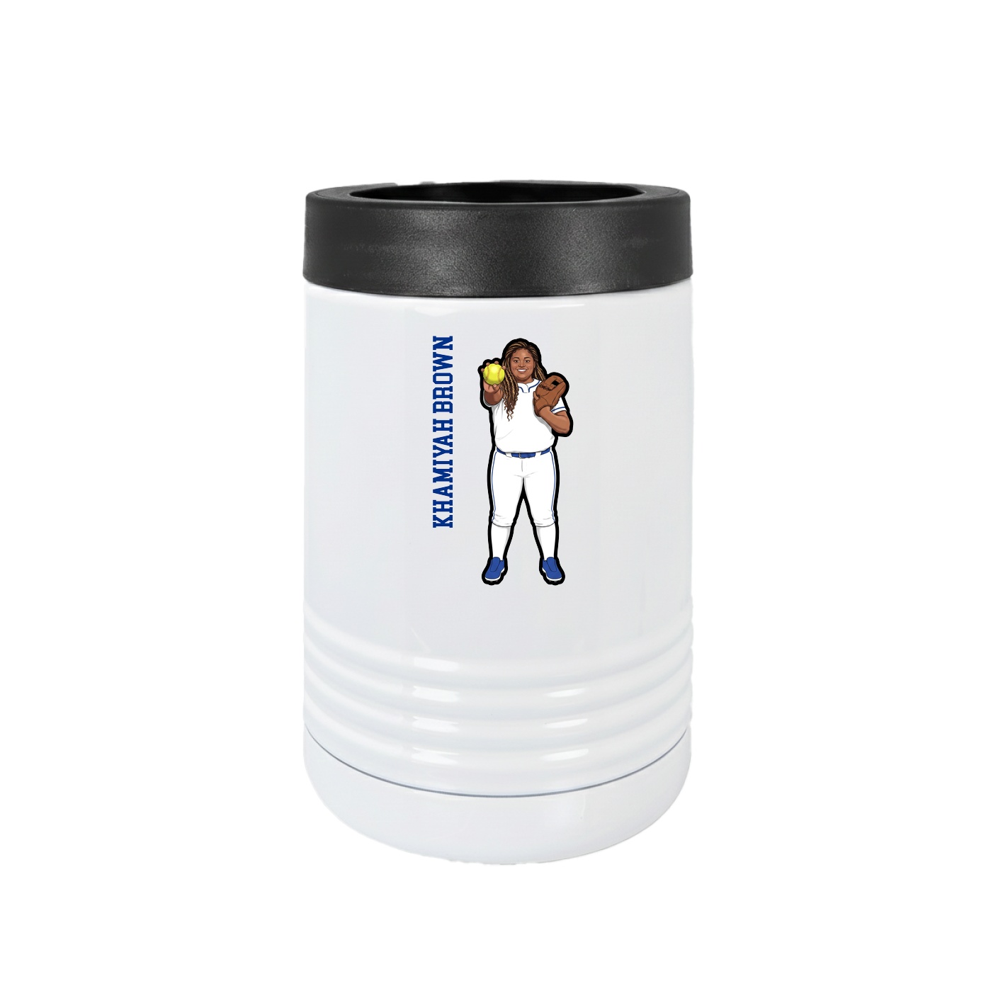 Beverage Holder — Name Vertical in White