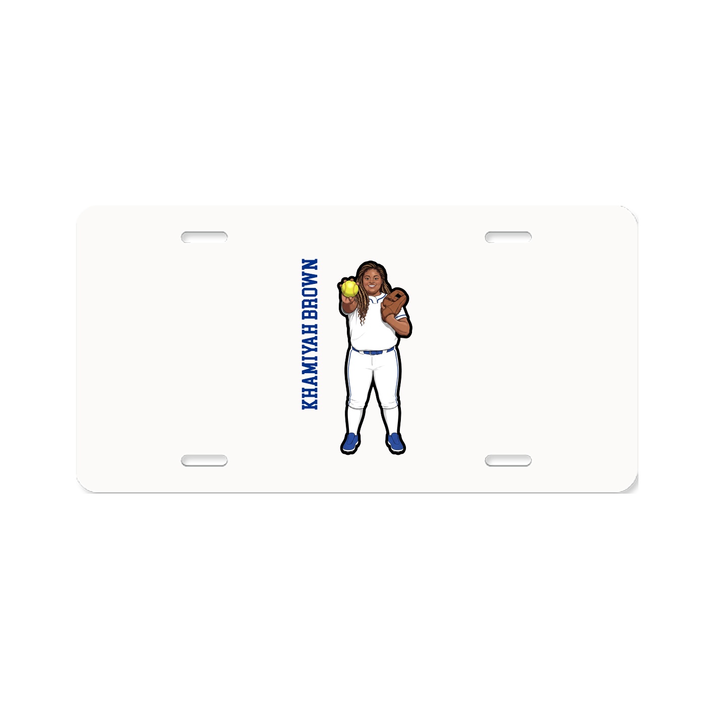 License Plate — Name Vertical in Classic