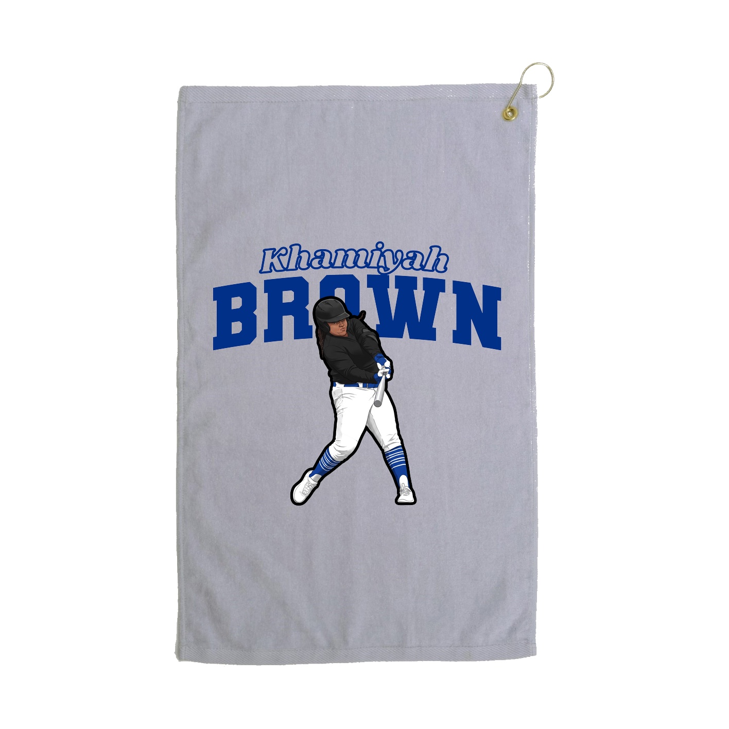 Golf Towel — Name Arch in Grey