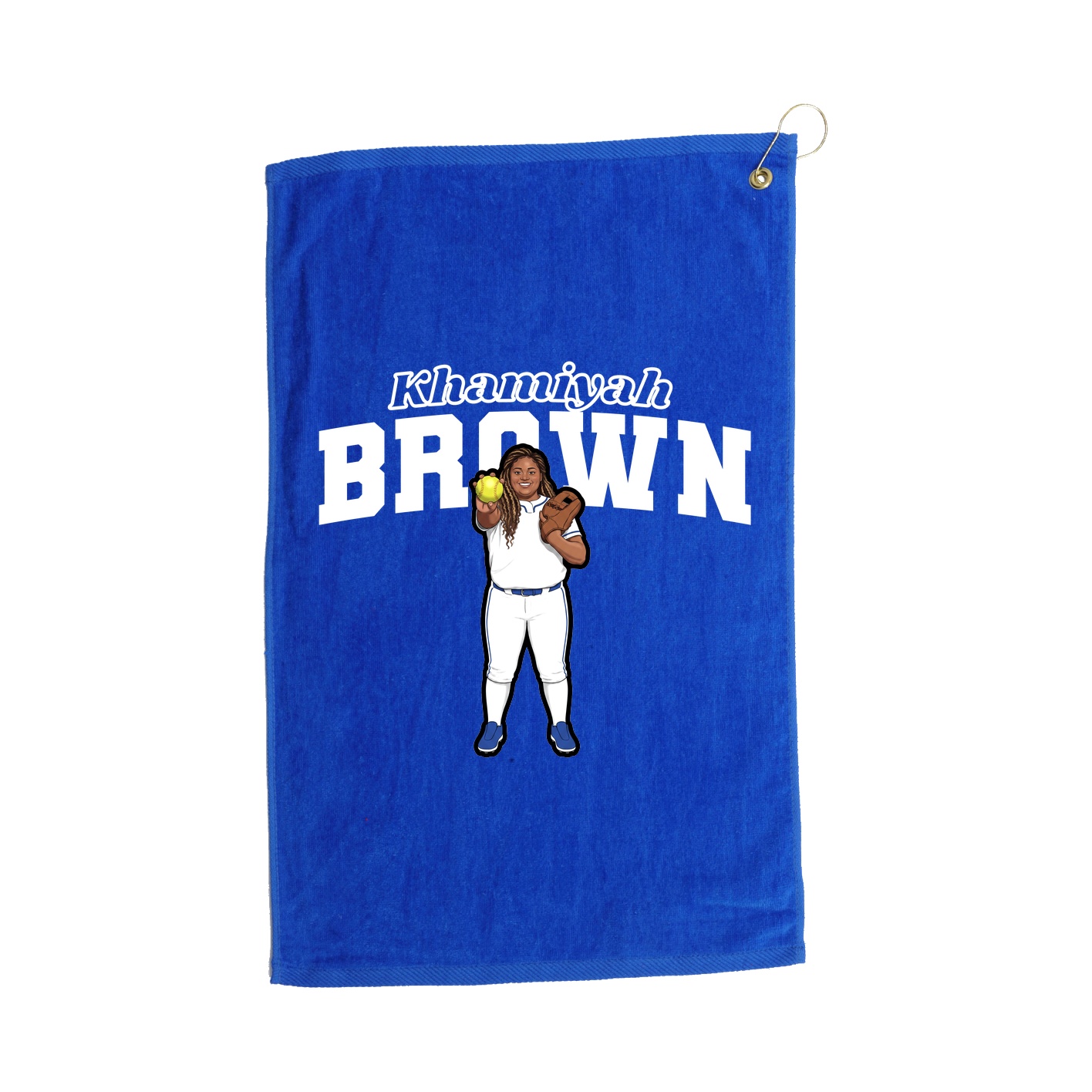 Golf Towel — Name Arch in Royal