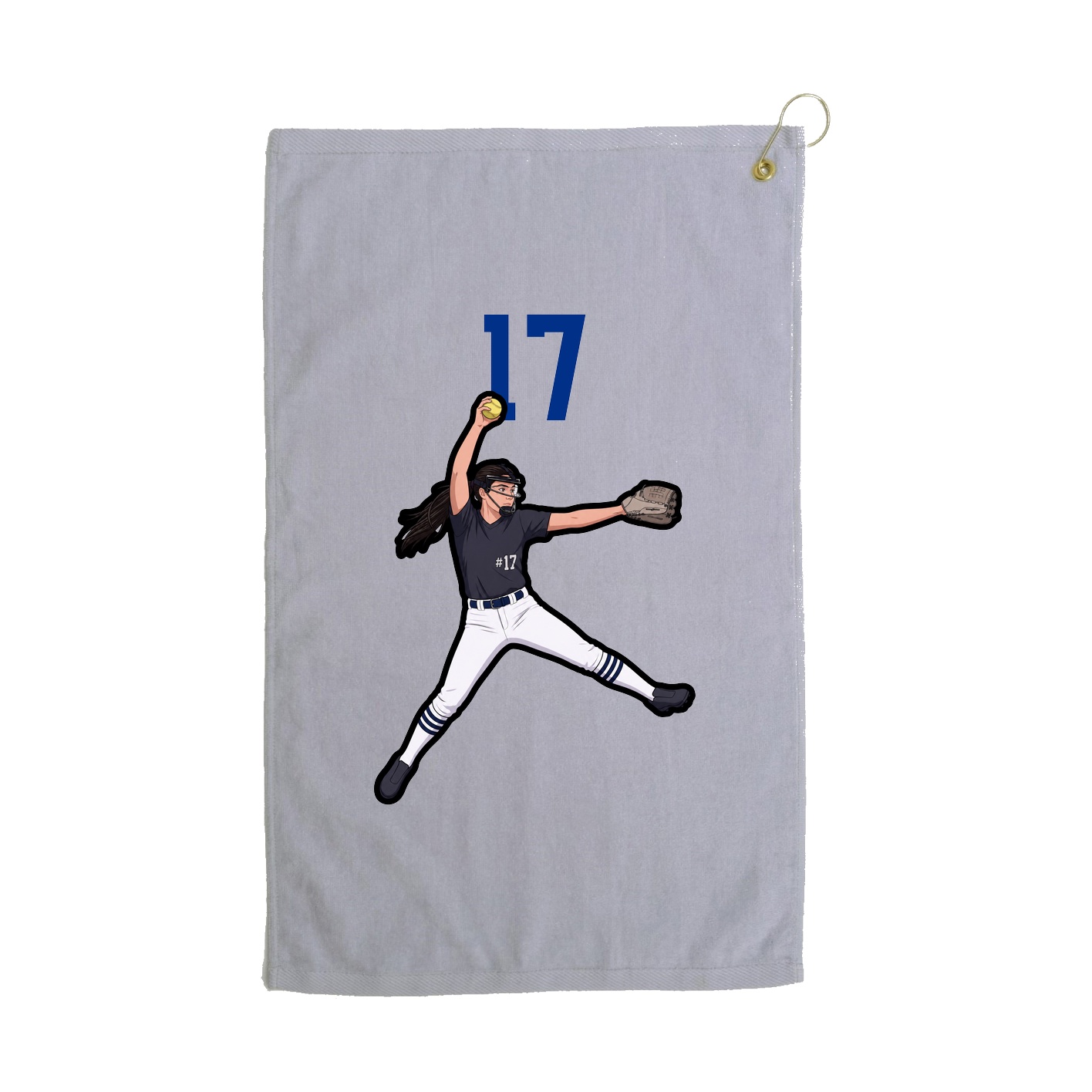 Golf Towel — Number Top in Grey