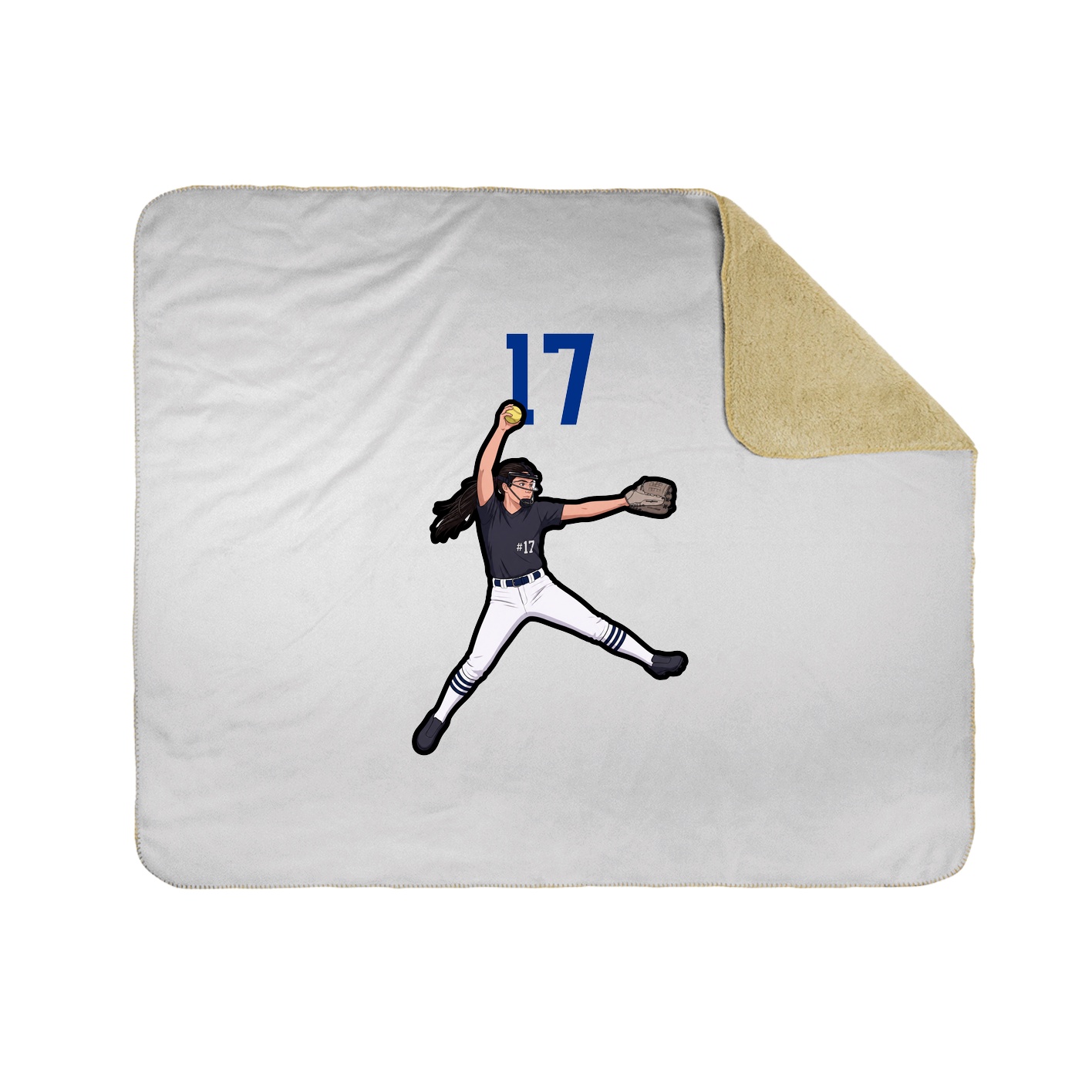 Throw Blanket — Number Top in White