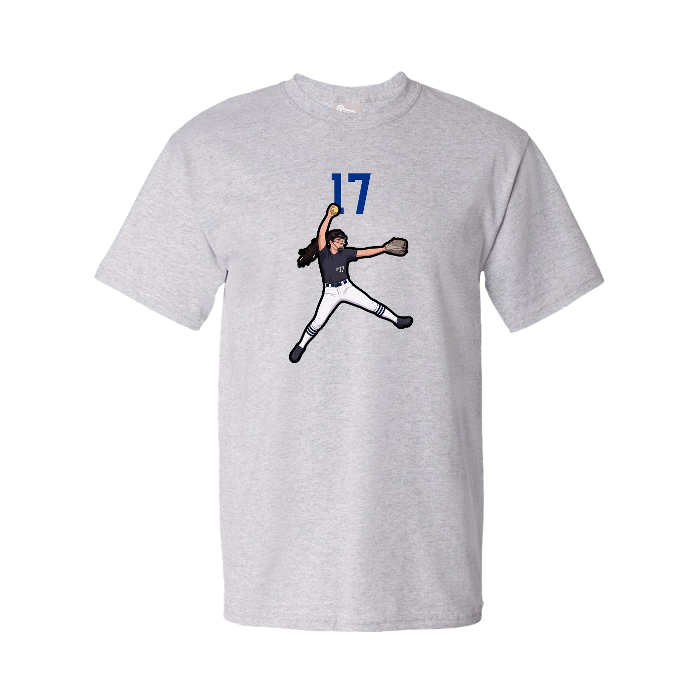 Youth Tee — Number Top in Grey