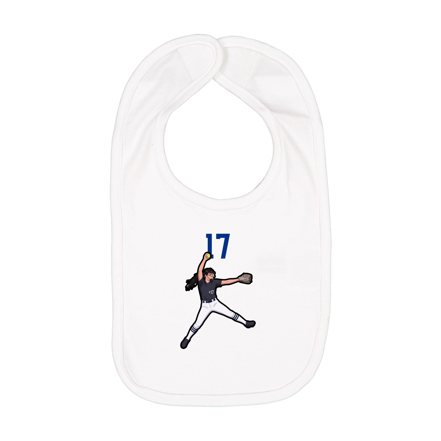 Infant Bib — Number Top in White