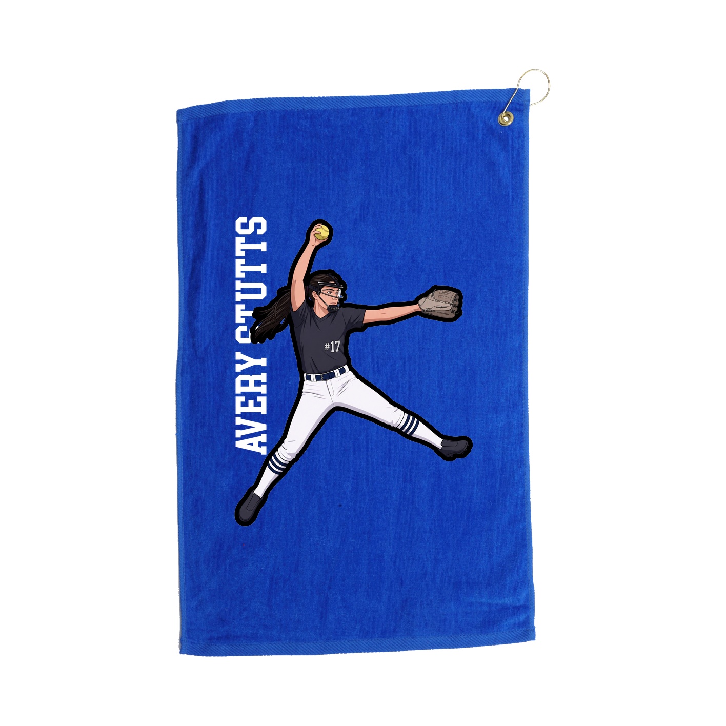 Golf Towel — Name Vertical in Royal