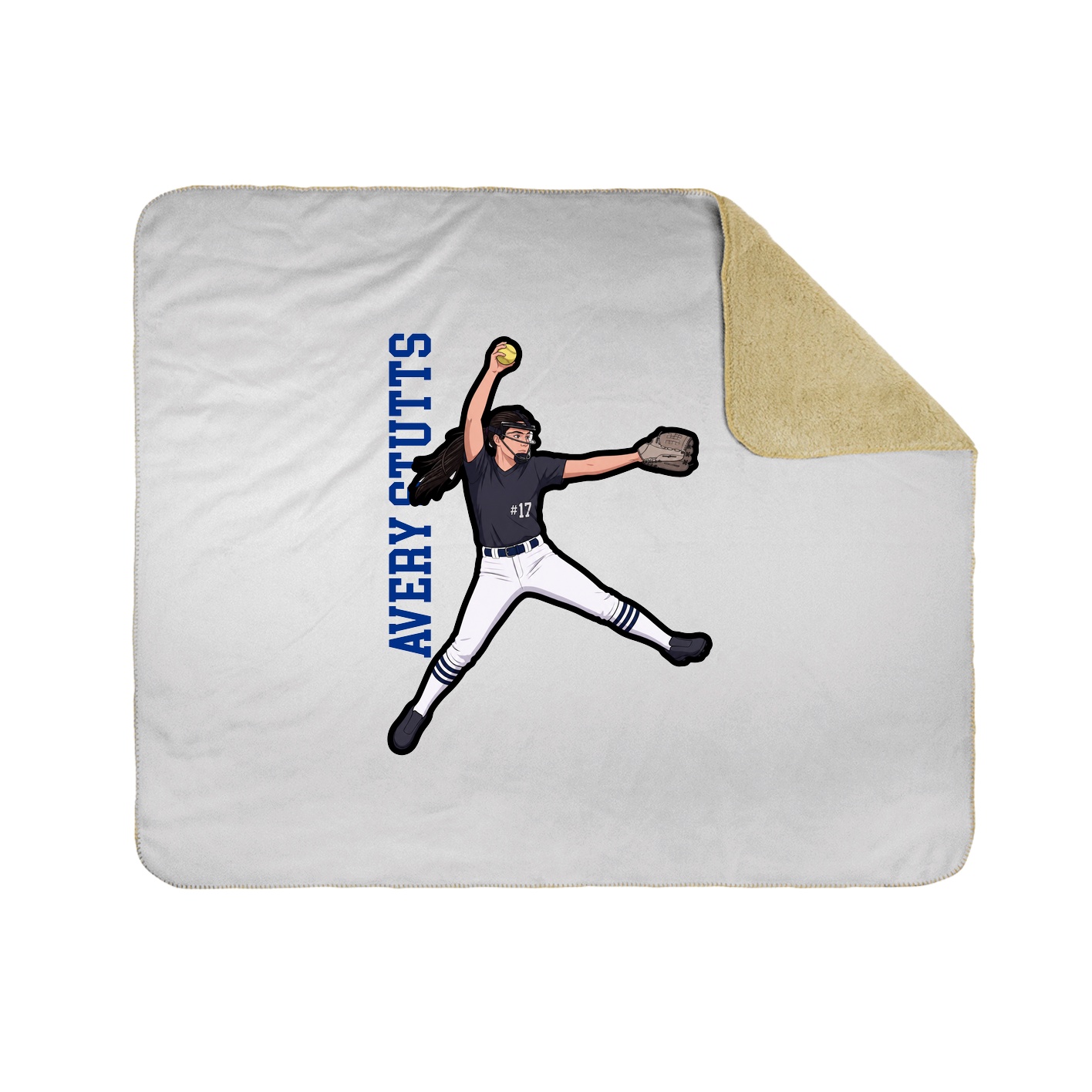 Throw Blanket — Name Vertical in White
