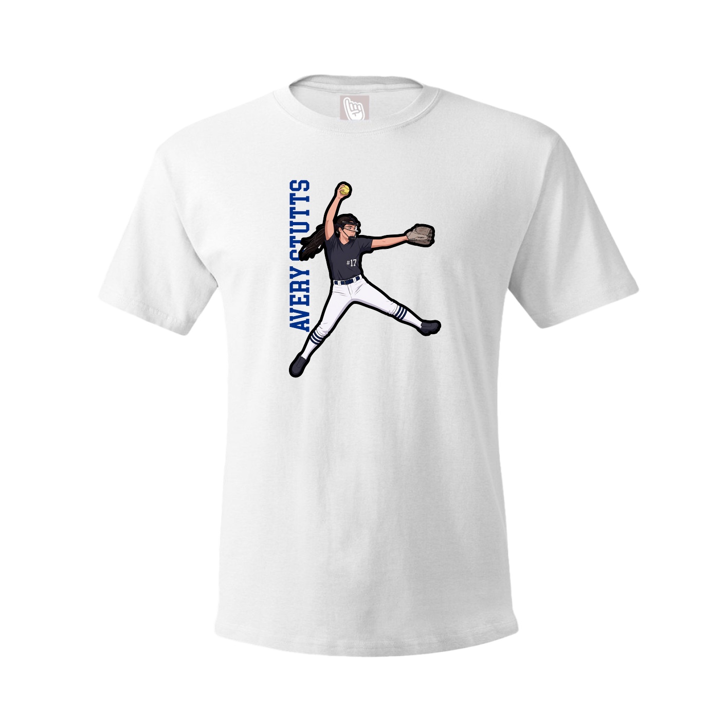 Tee — Name Vertical in White