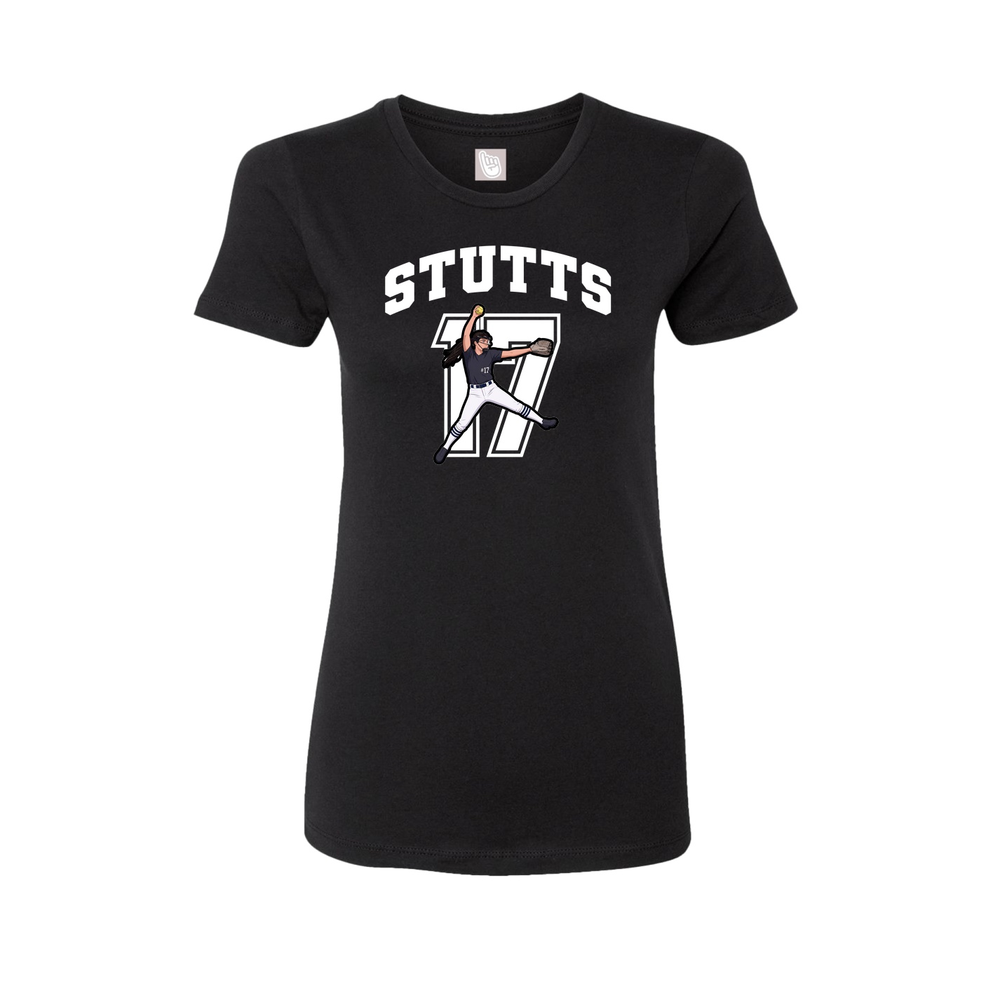 Fitted Women's Tee — Number in Black