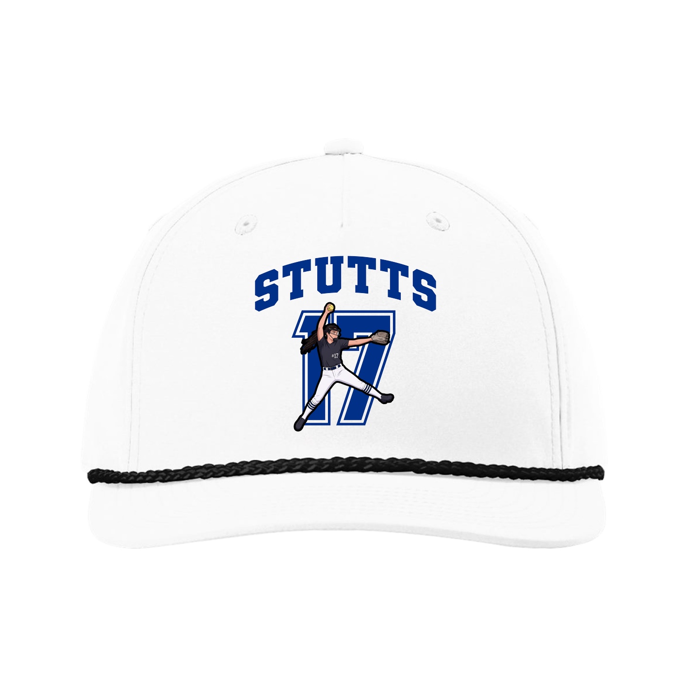 Five-Panel Classic Rope Cap — Number in White