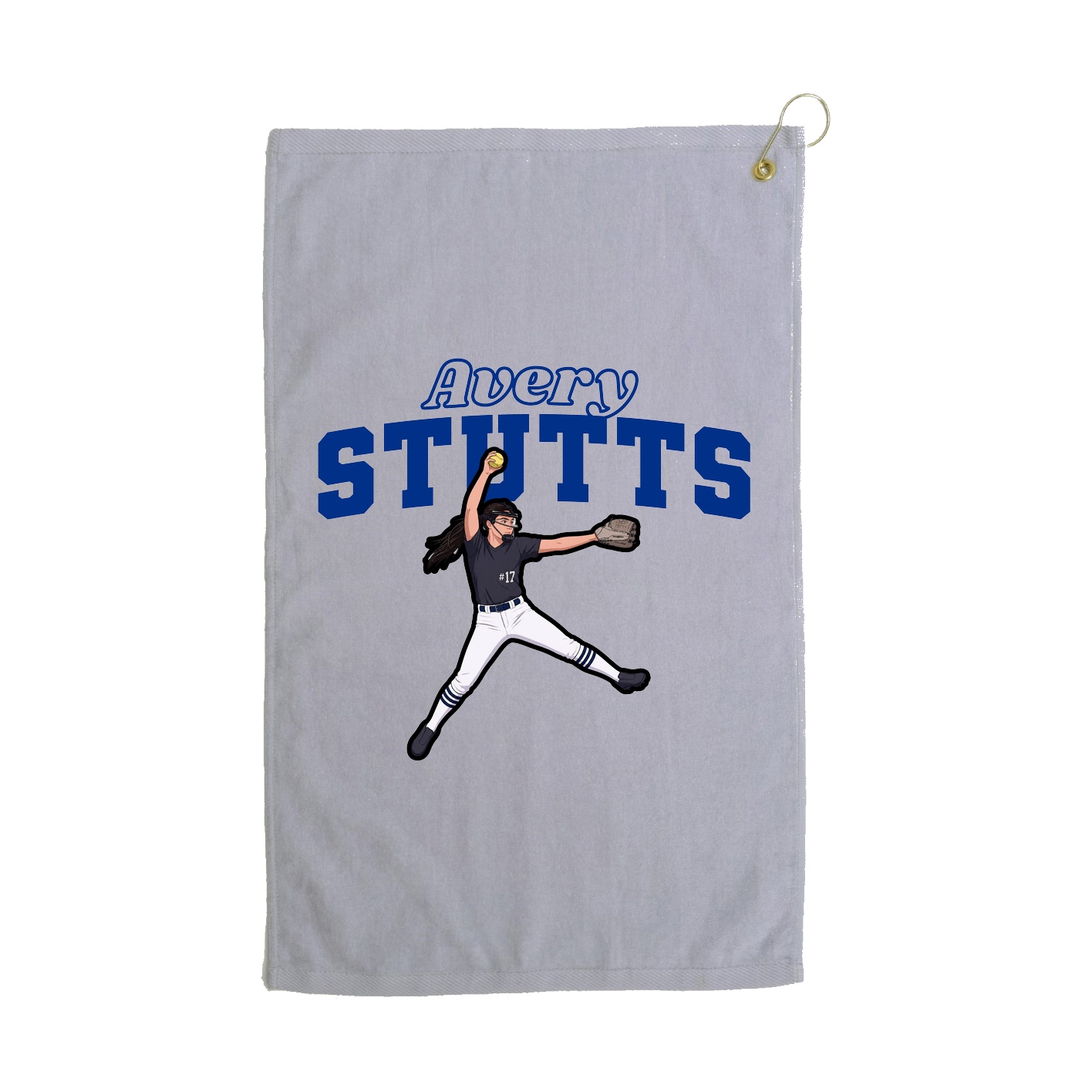 Golf Towel — Name Arch in Grey
