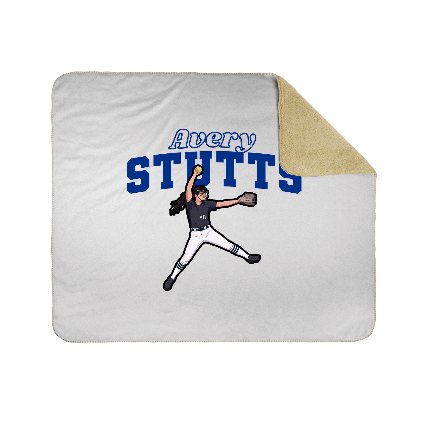 Throw Blanket — Name Arch in White
