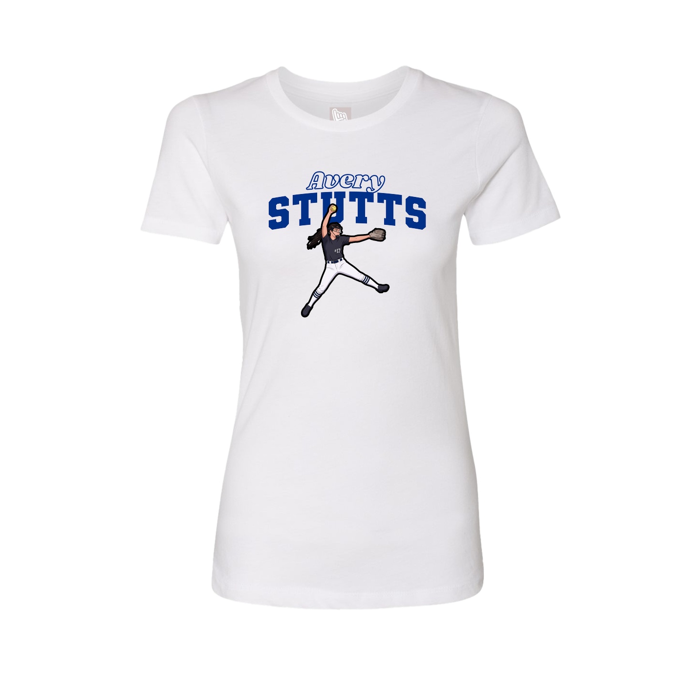 Fitted Women's Tee — Name Arch in White