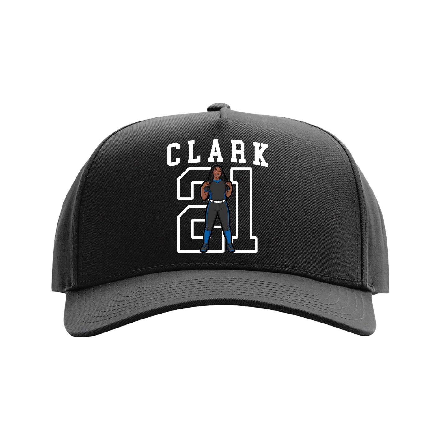 Full Fabric Five-Panel Champ Cap — Shirsey in Black