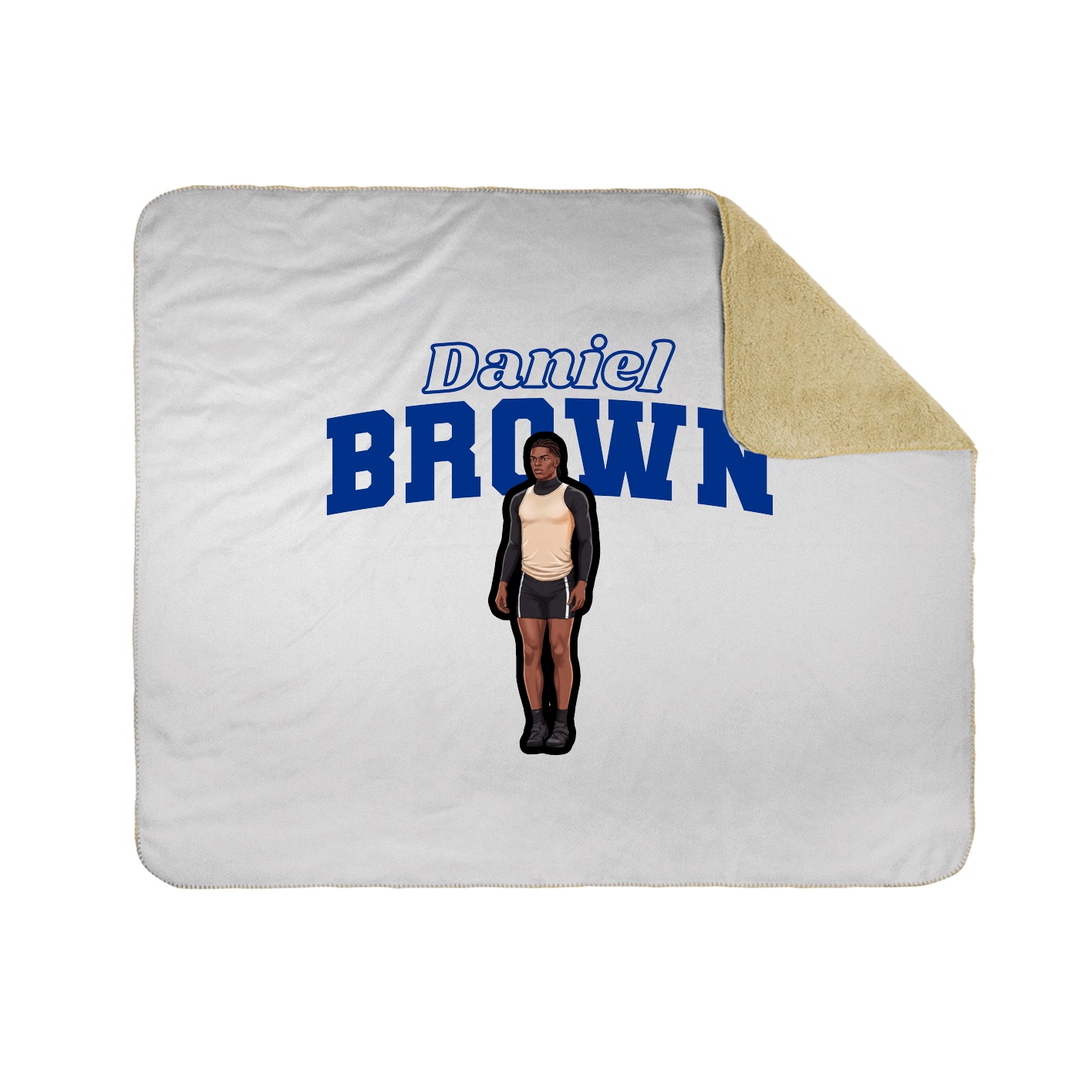 Throw Blanket — Name Arch in White