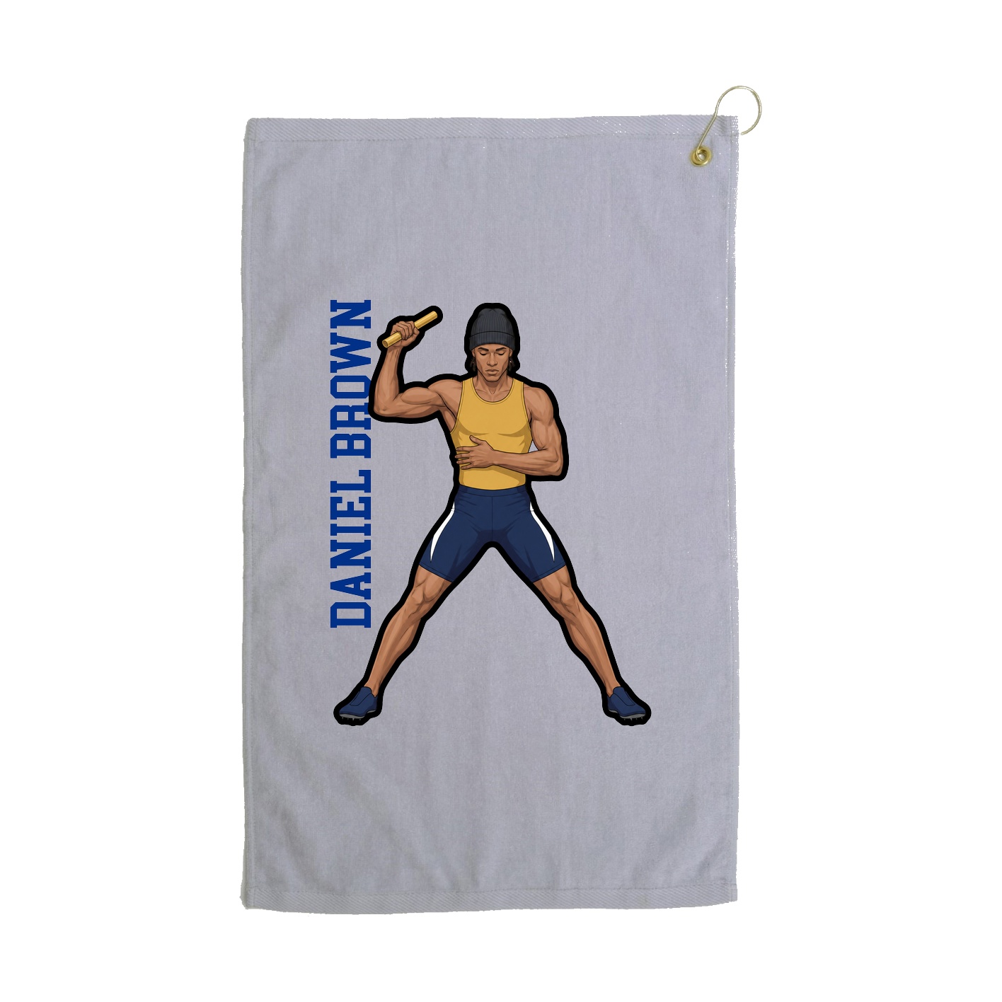 Golf Towel — Name Vertical in Grey