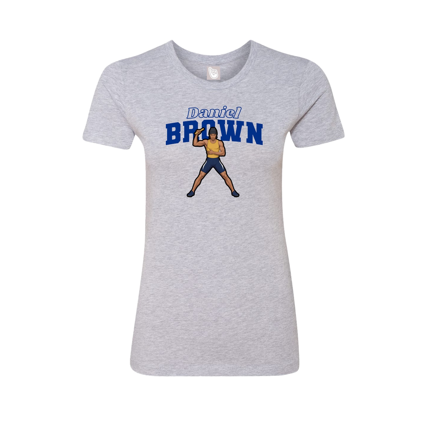 Fitted Women's Tee — Name Arch in Grey