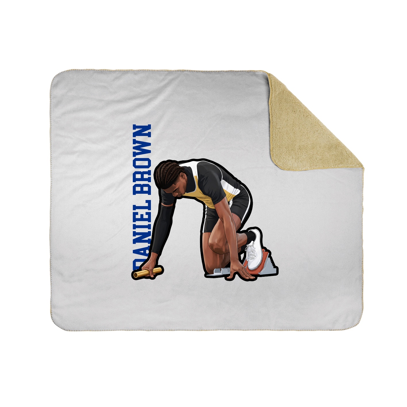 Throw Blanket — Name Vertical in White
