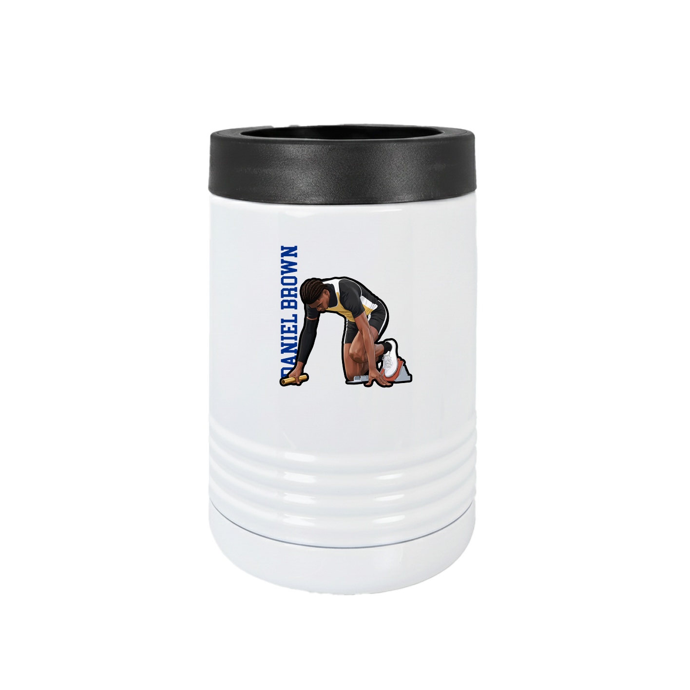 Beverage Holder — Name Vertical in White