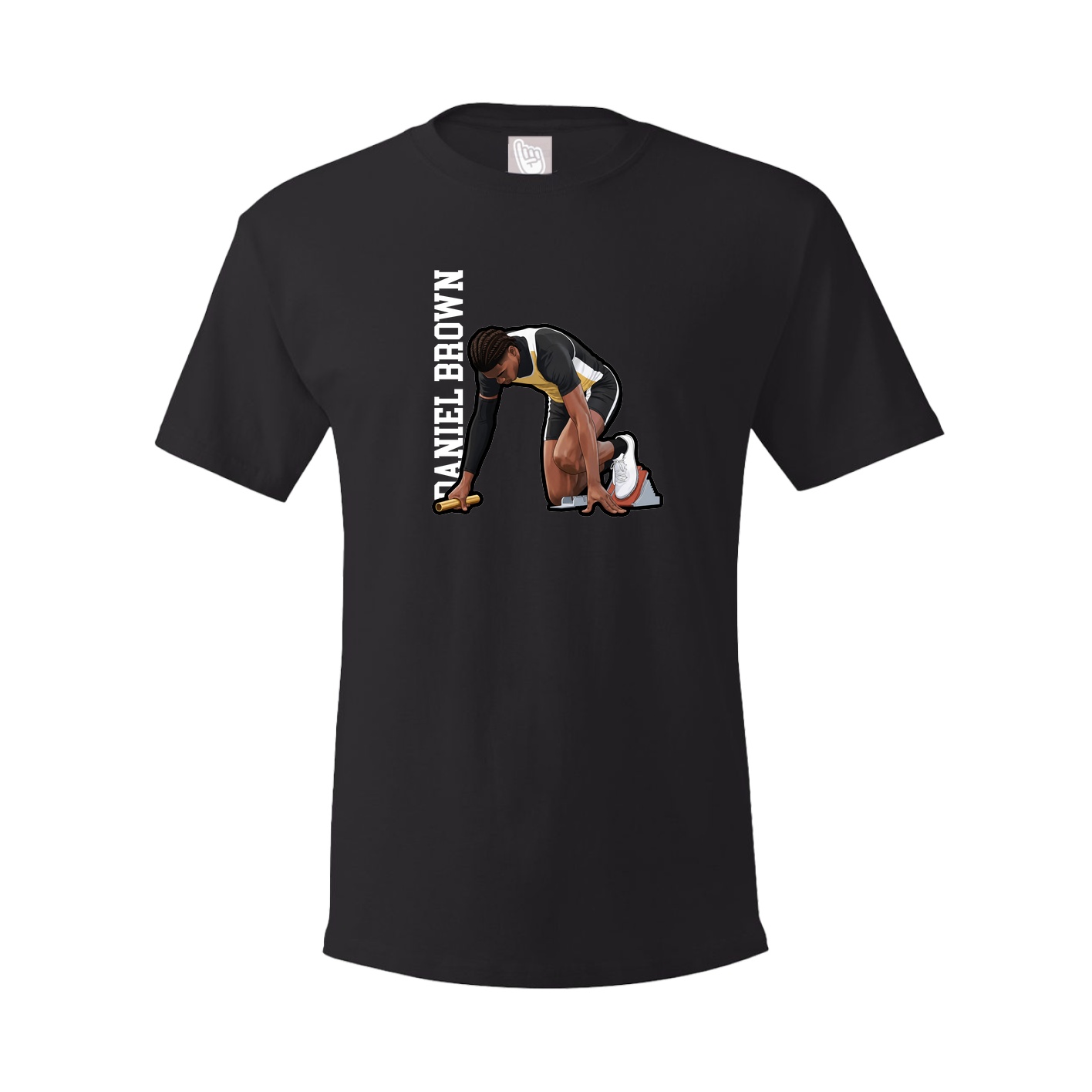 Youth Tee — Name Vertical in Black