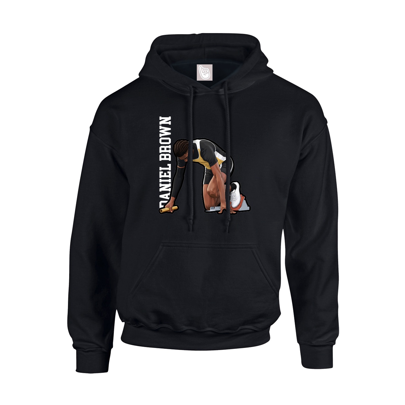 Hoodie — Name Vertical in Black