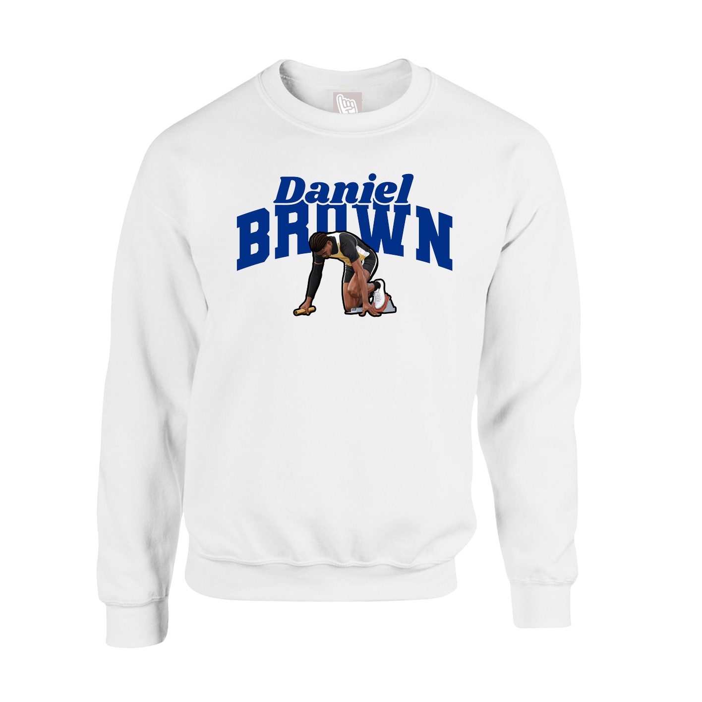 Fleece Crew — Signature Arch in White