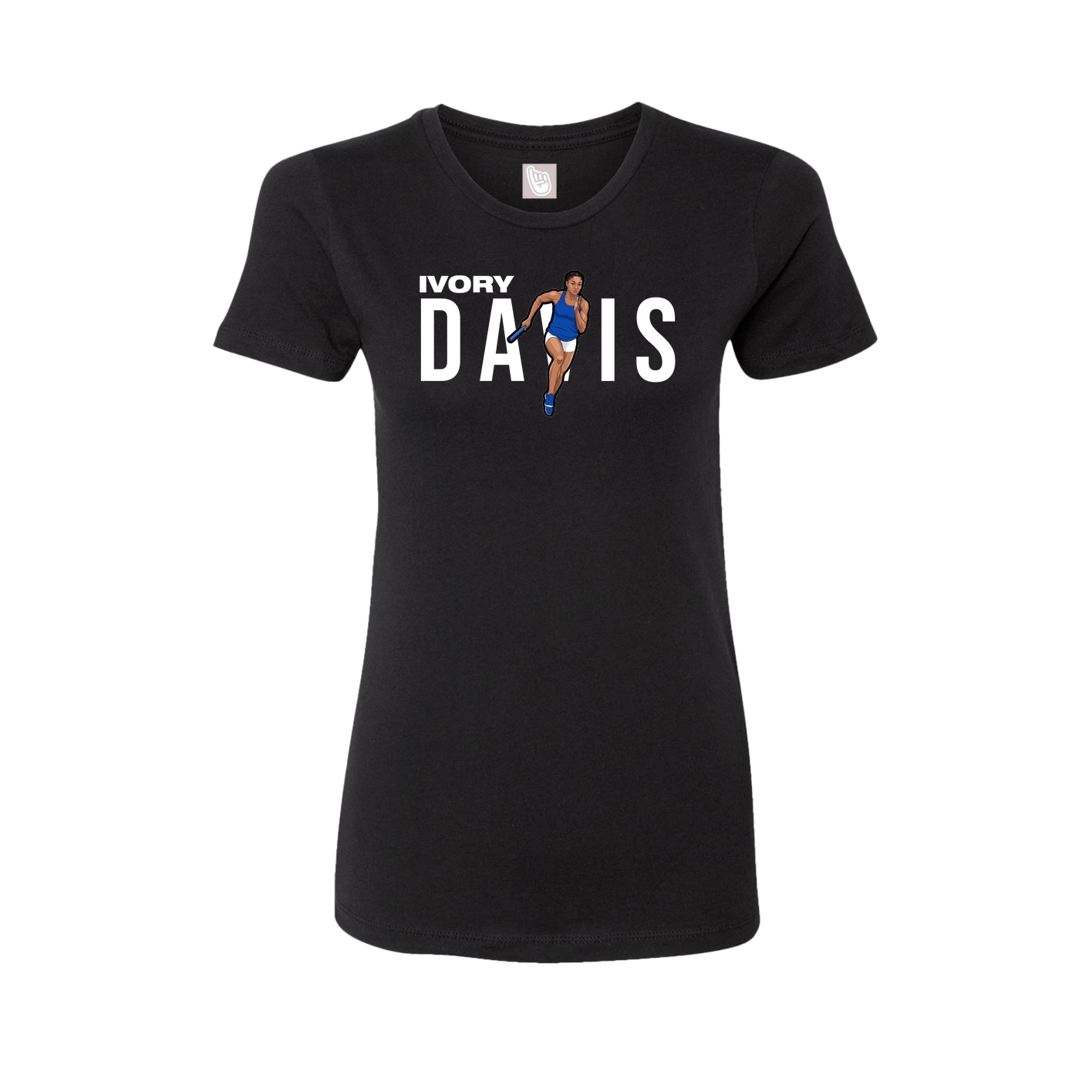 Fitted Women's Tee — Player Name in Black