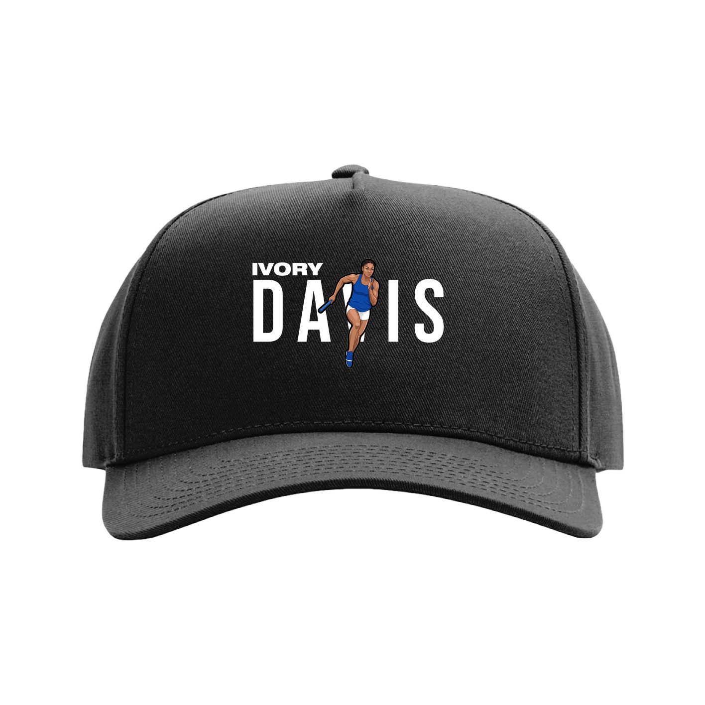 Full Fabric Five-Panel Champ Cap — Player Name in Black