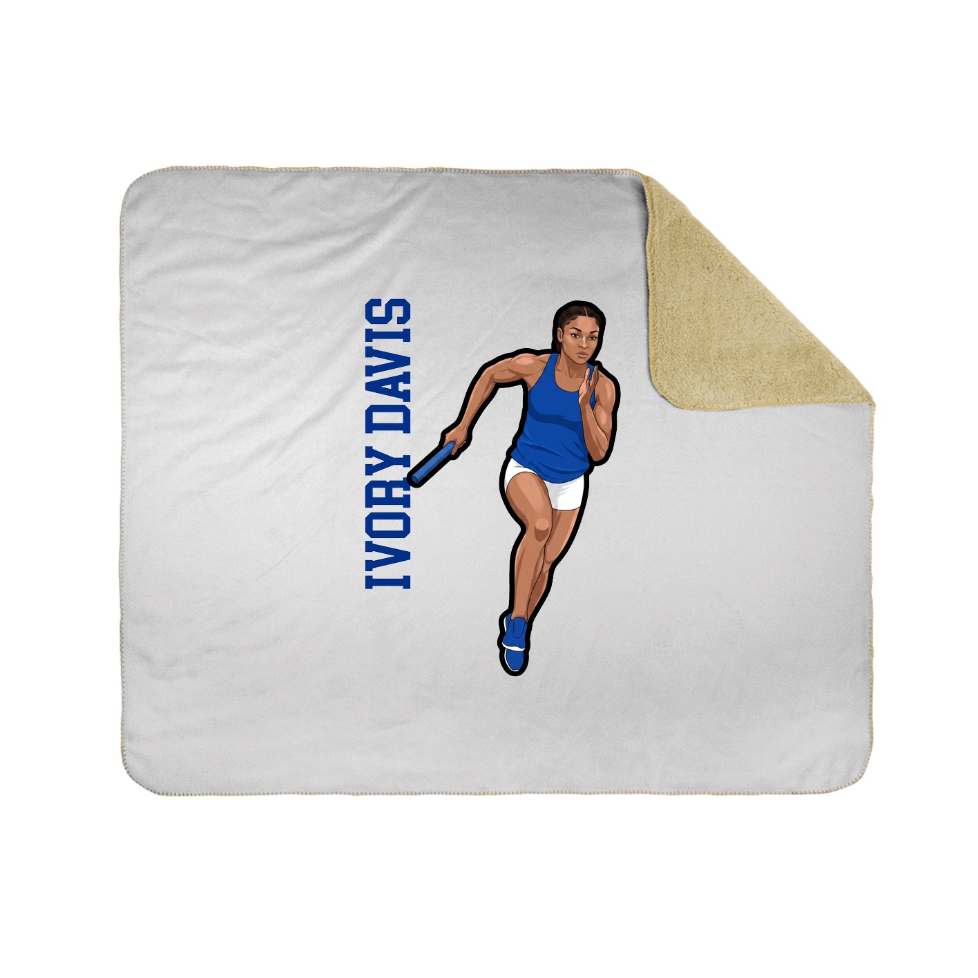 Throw Blanket — Name Vertical in White