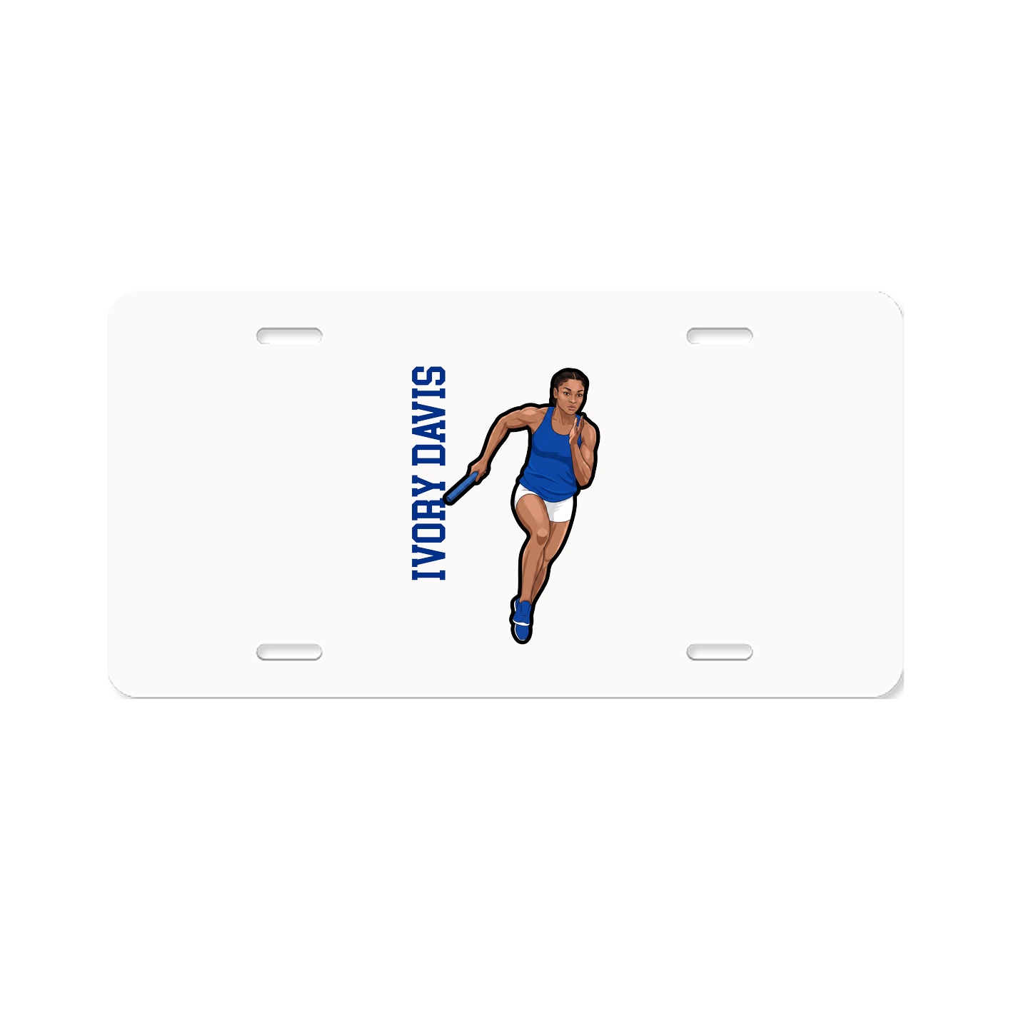 License Plate — Name Vertical in Classic