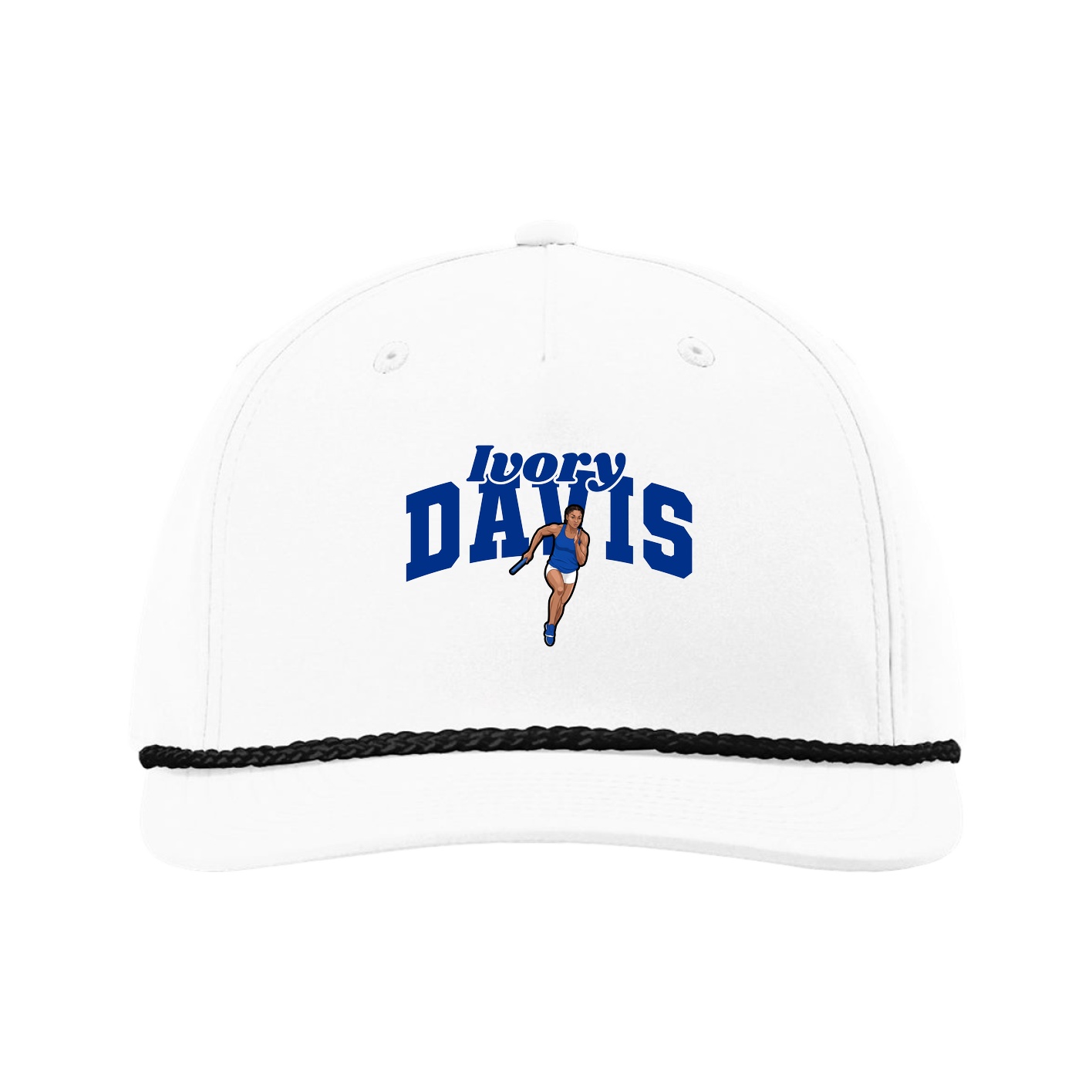 Five-Panel Classic Rope Cap — Signature Arch in White