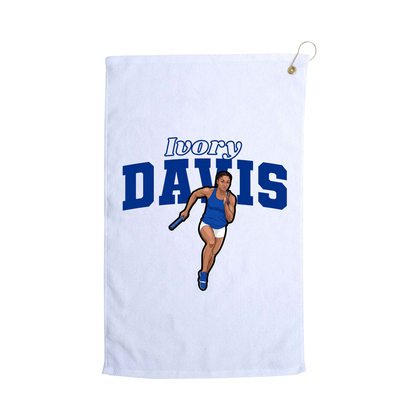 Golf Towel — Name Arch in White