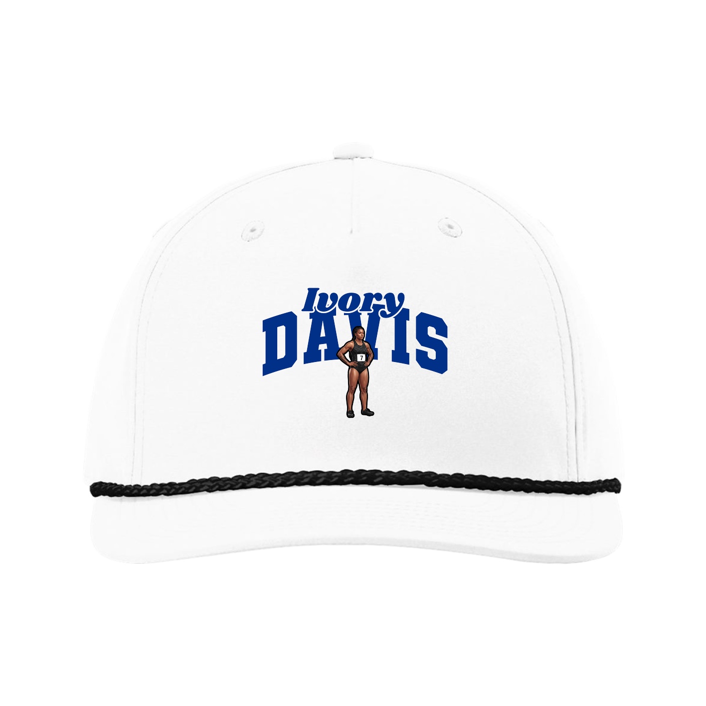 Five-Panel Classic Rope Cap — Signature Arch in White