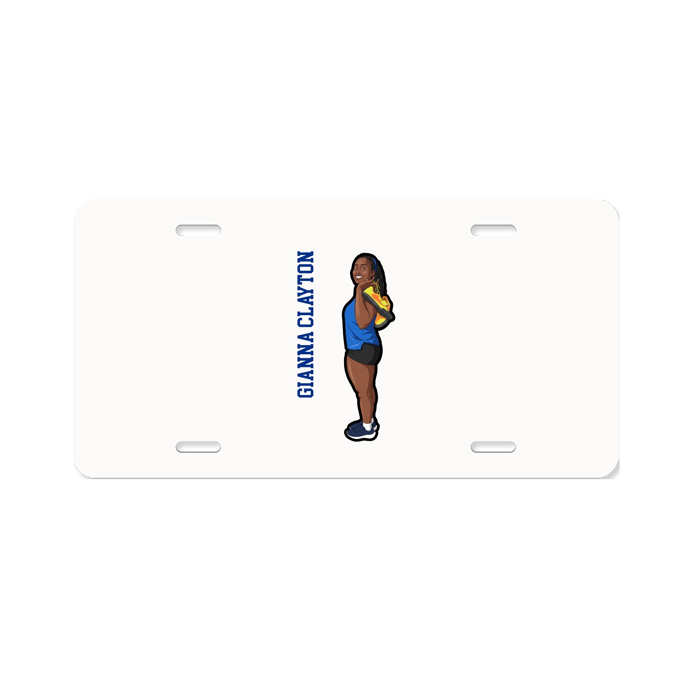 License Plate — Name Vertical in Classic