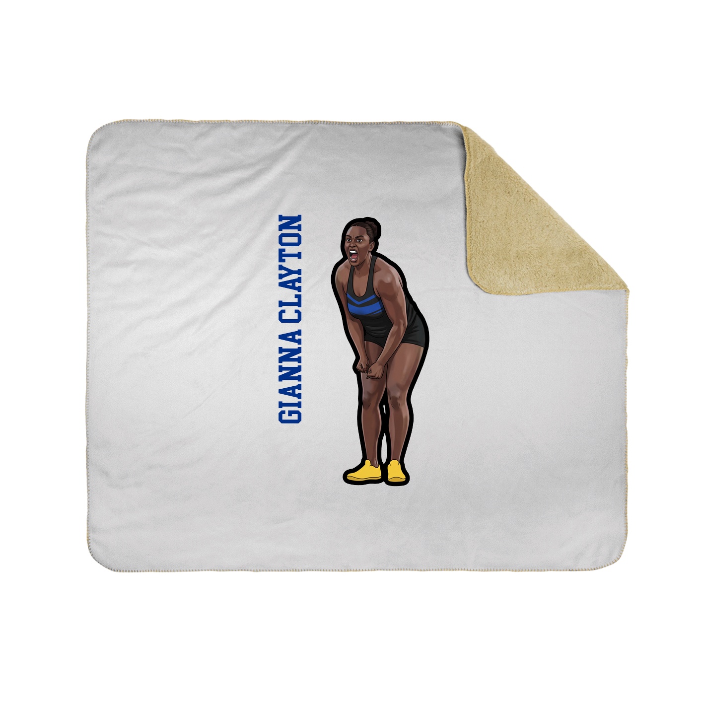 Throw Blanket — Name Vertical in White