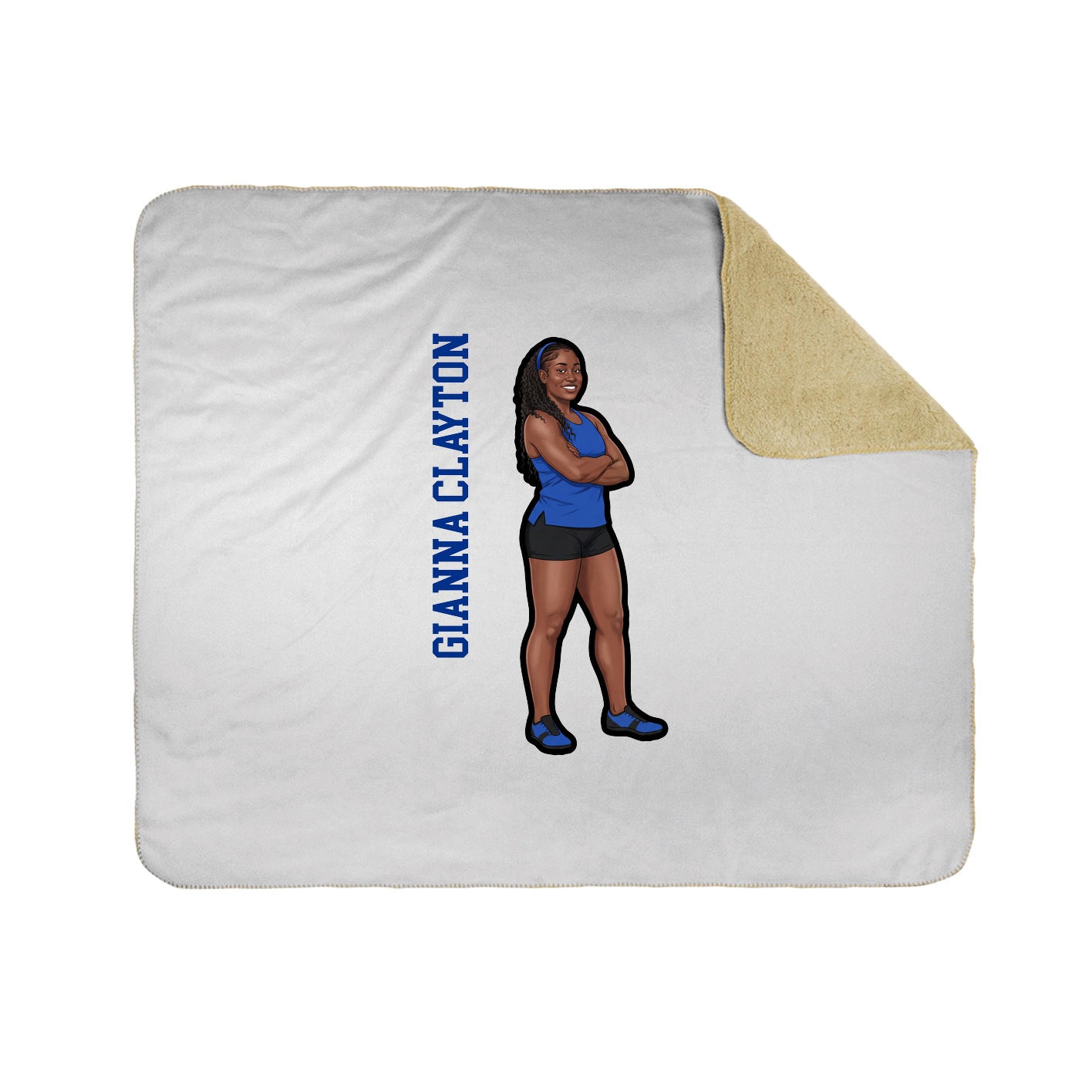Throw Blanket — Name Vertical in White