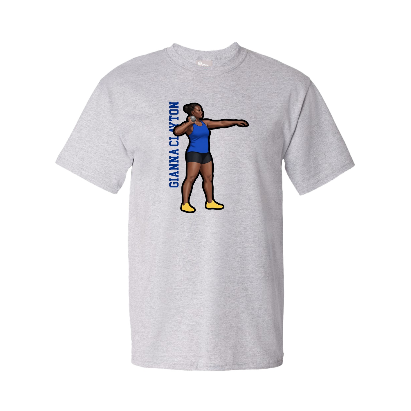 Tee — Name Vertical in Grey