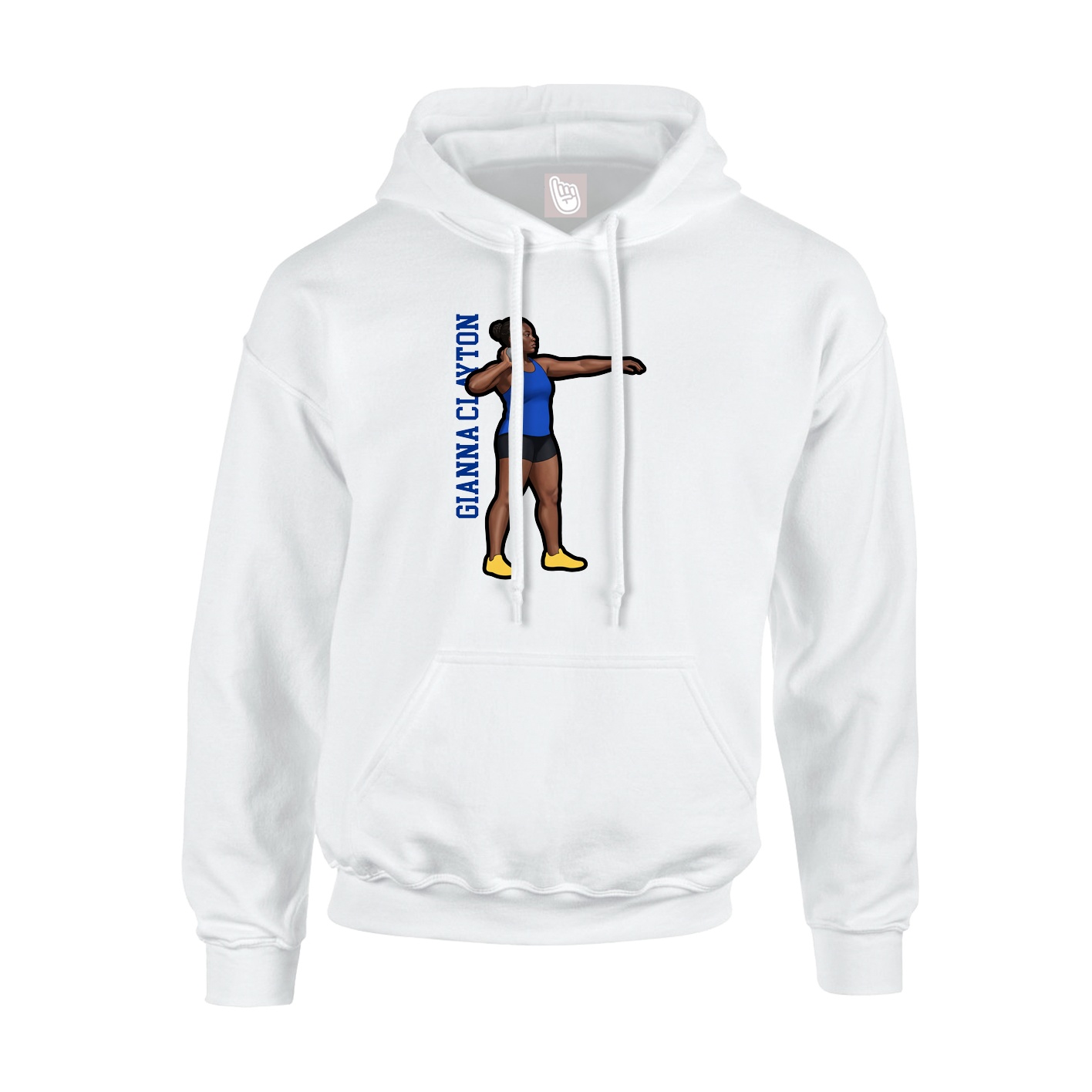 Youth Hoodie — Name Vertical in White