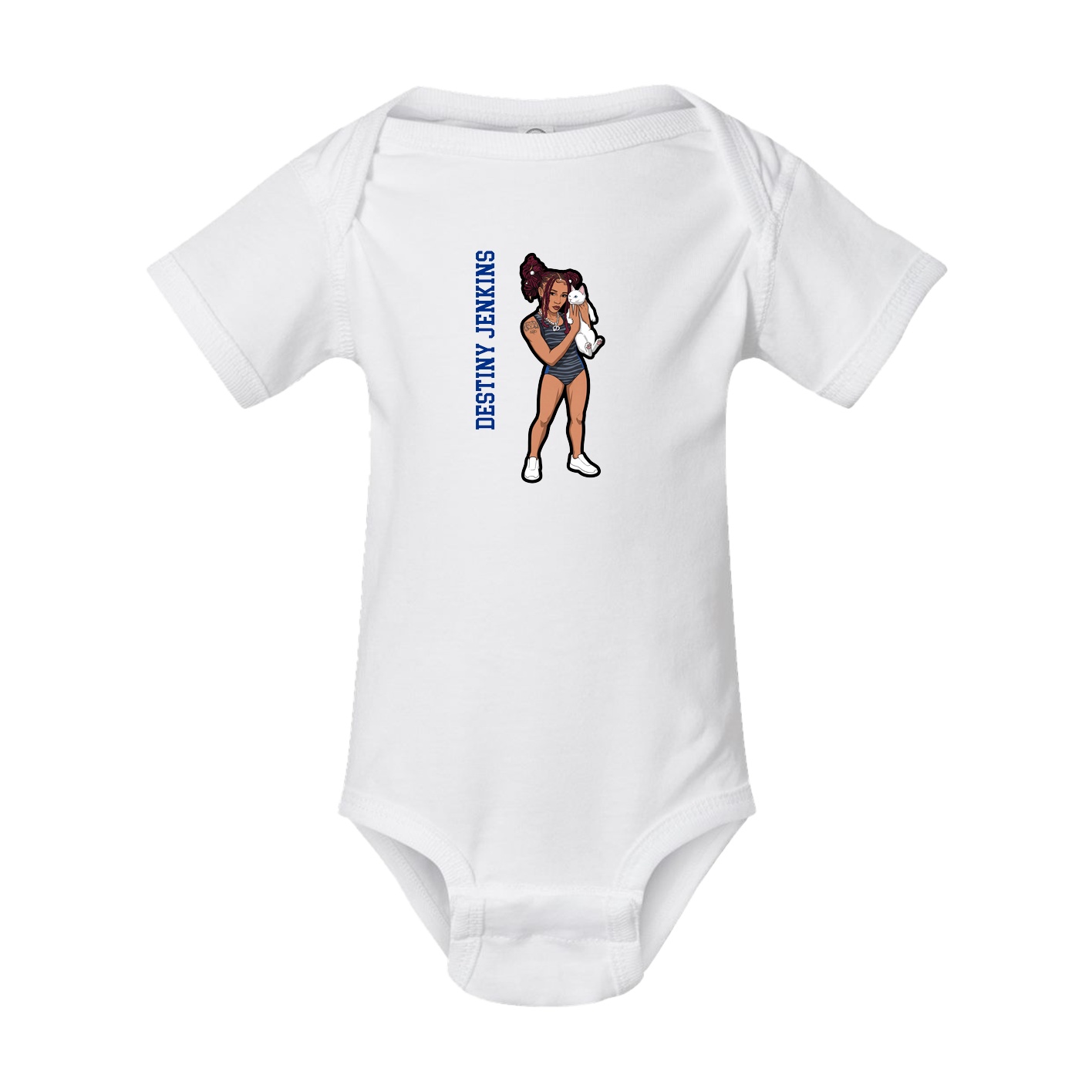 Baby Onesie — Name Vertical in White
